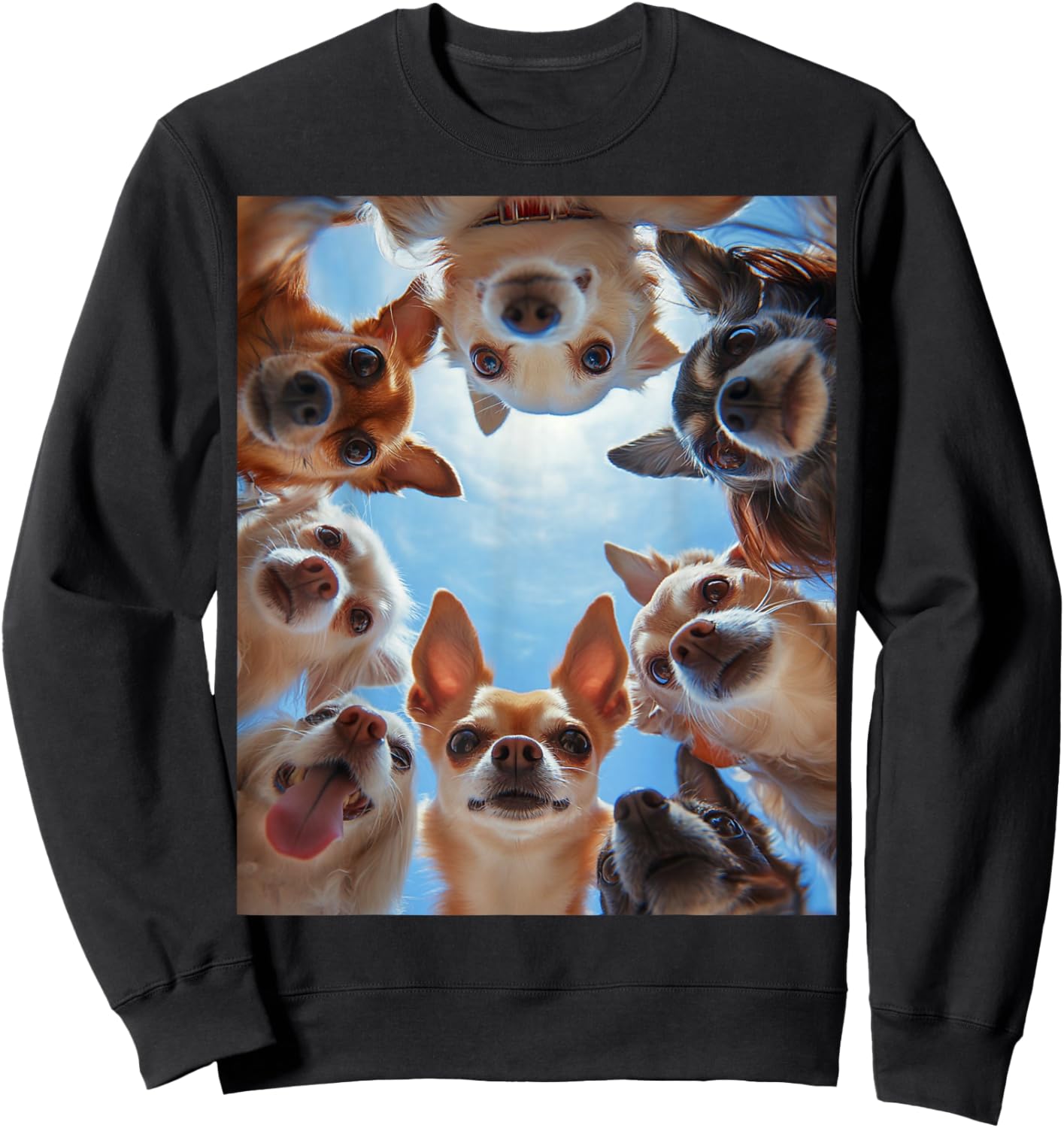 Funny Chihuahua Dog Selfie Sweatshirt - Sweatshirt | Black