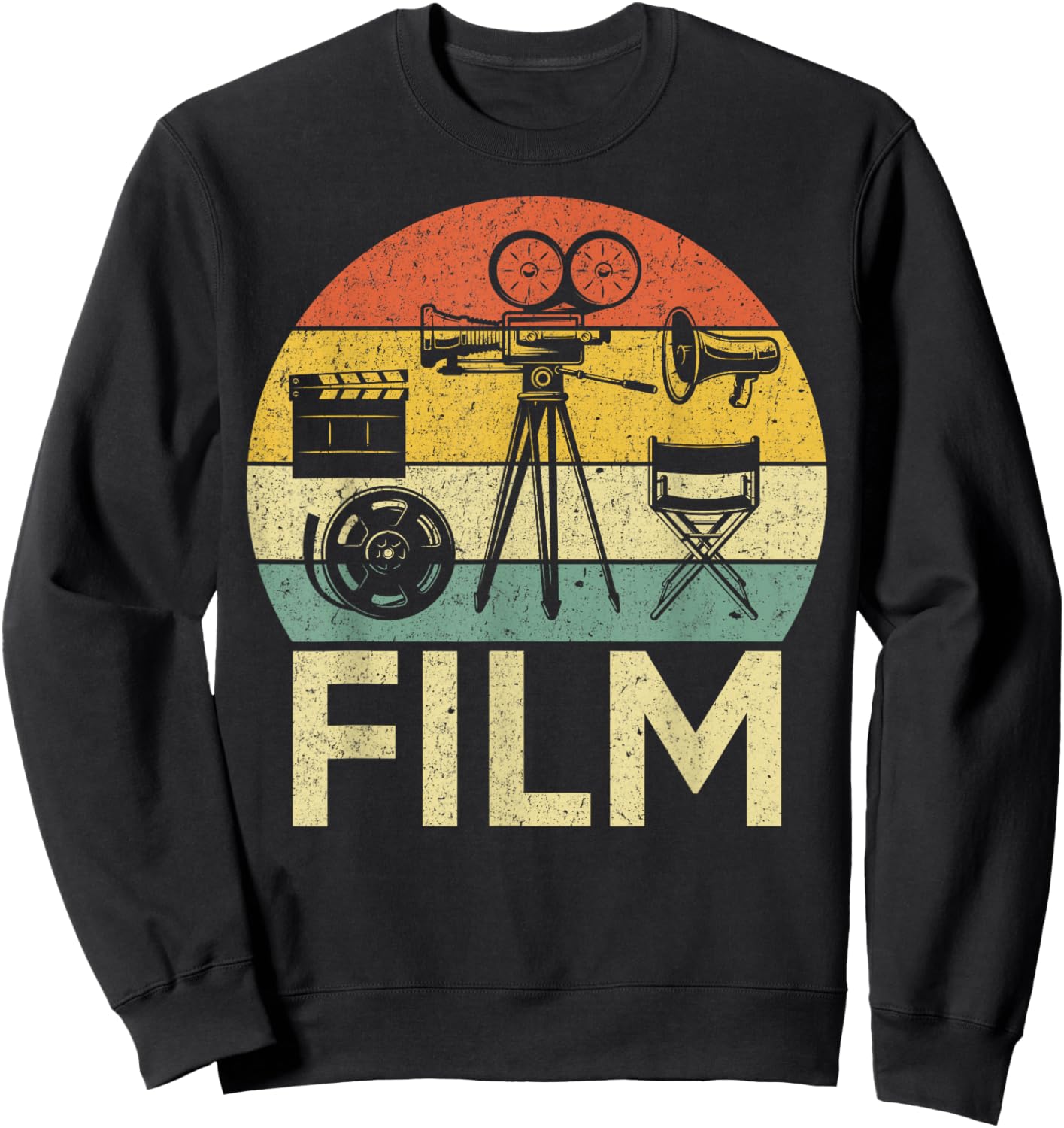 Retro Filmmaking Movie Director Cinema Maker Filmmaker Sweatshirt - Sweatshirt | Black