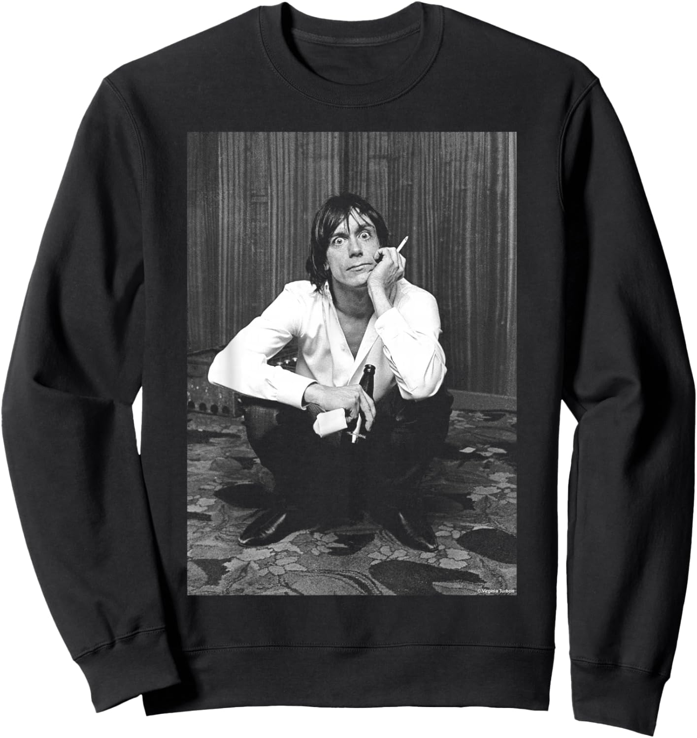 Iggy Pop Of The Stooges Friars Aylesbury By Virginia Turbett Sweatshirt - Sweatshirt | Black