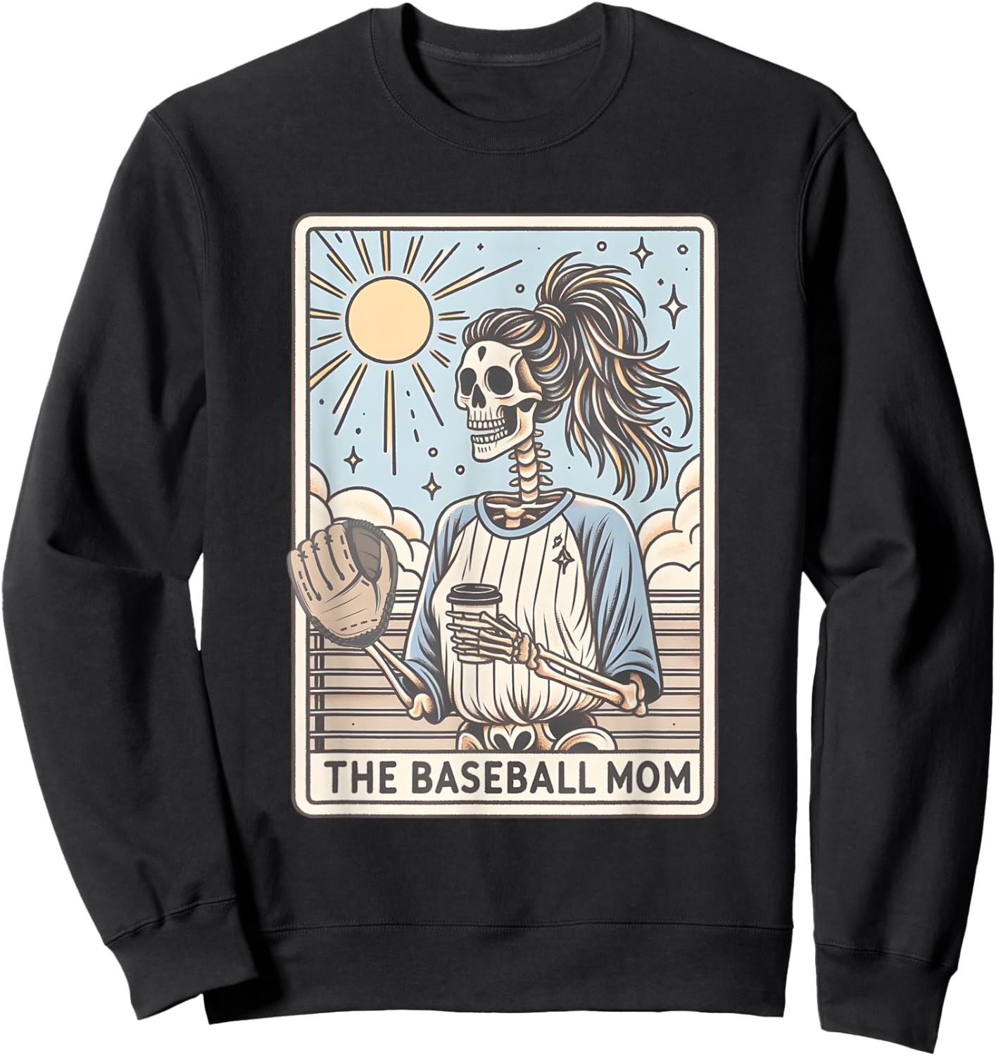 Funny Baseball Mom Halloween, Halloween Baseball Mama Sweatshirt - Sweatshirt | Black