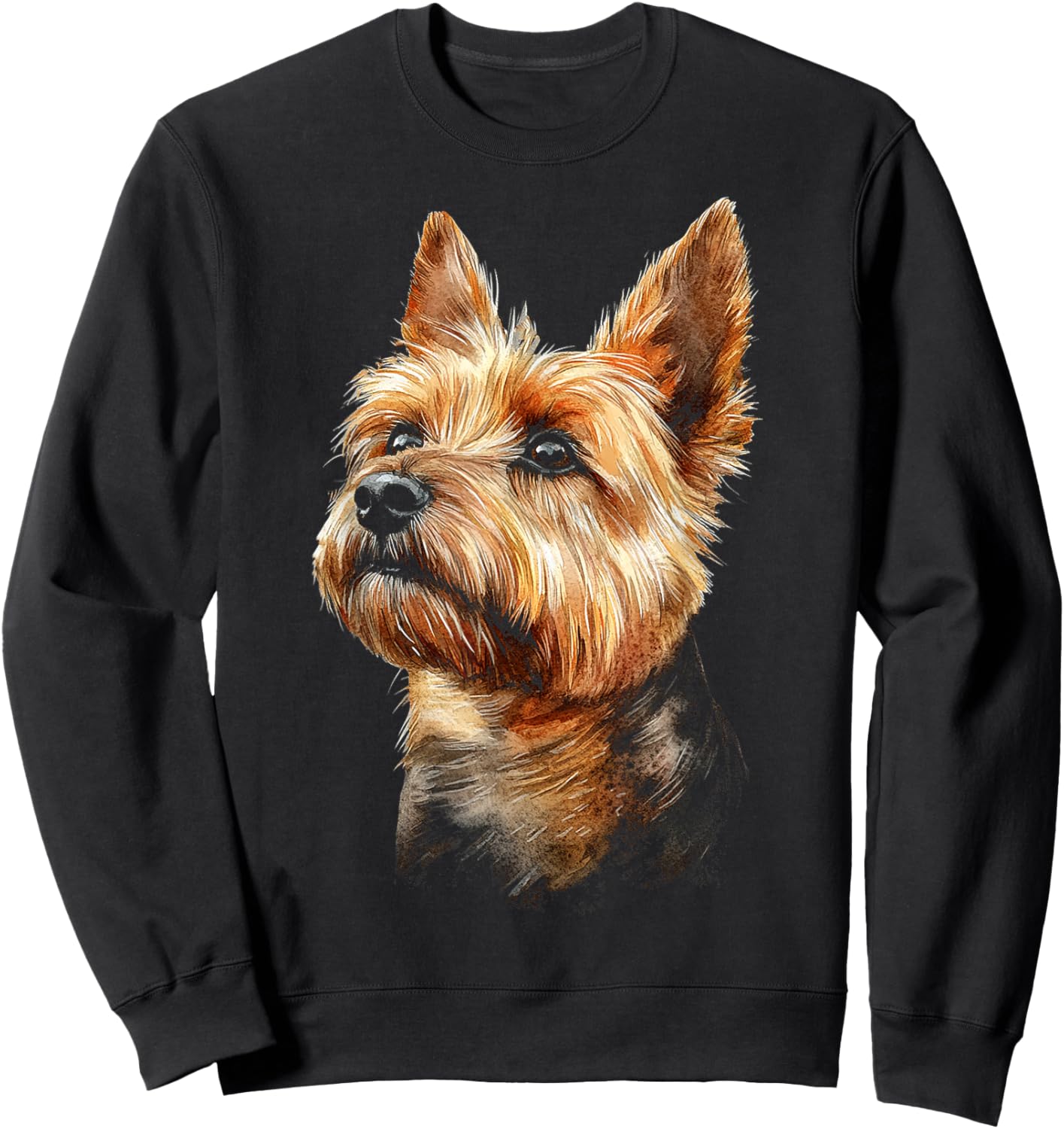 Norwich Terrier Dog Motif Pet Illustration Norwich Terrier Men Women Kids Sweatshirt - Sweatshirt | Black