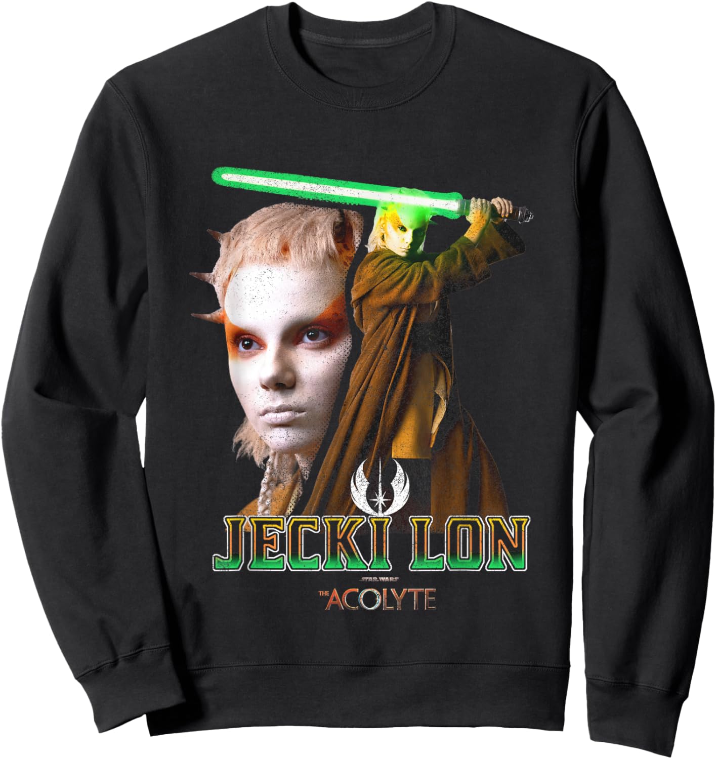Star Wars The Acolyte Iconic Jecki Lon Retro Big Chest Logo Sweatshirt - Sweatshirt | Black