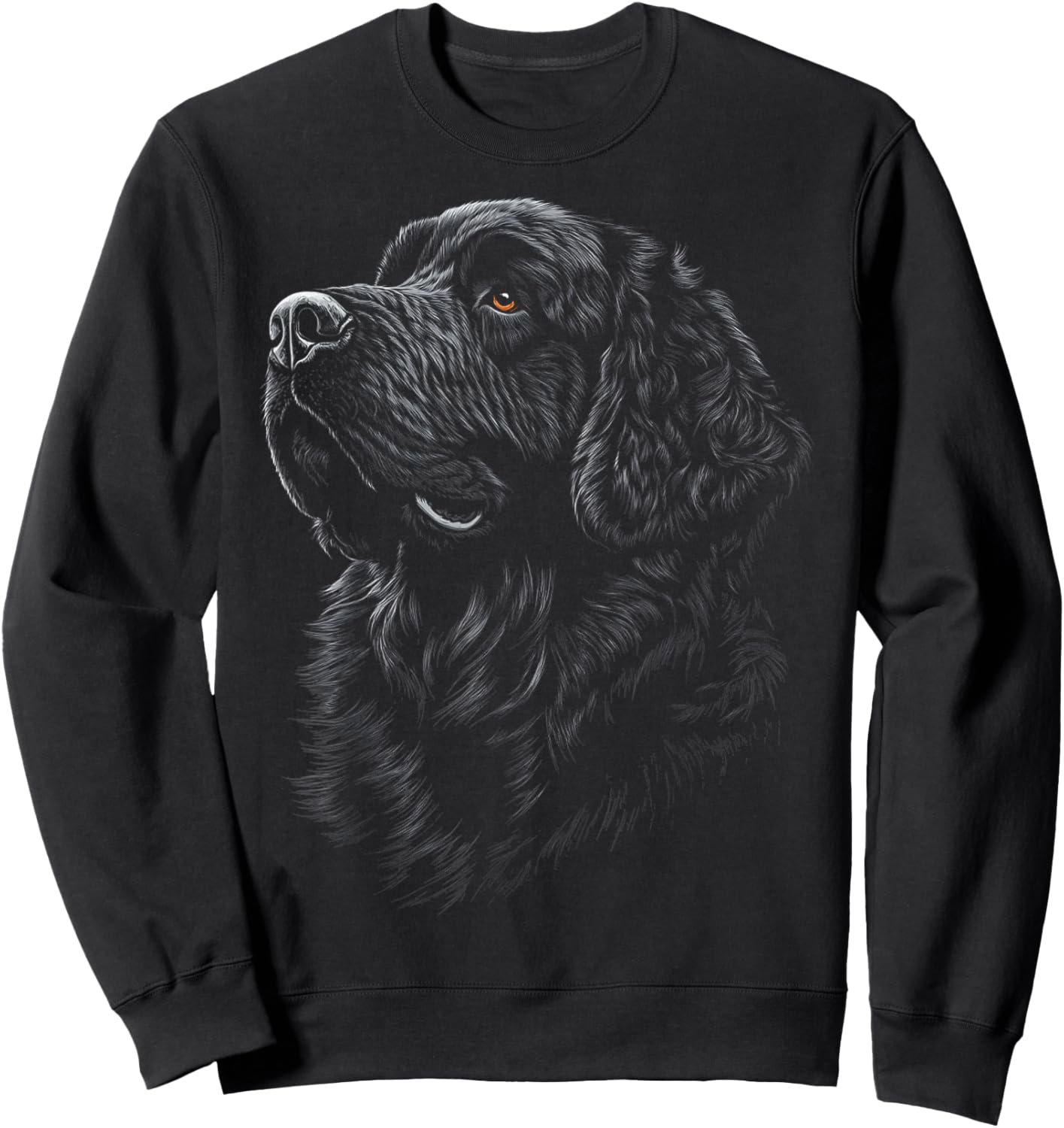 Newfoundland Dog Motif Pet Illustration Newfoundland Sweatshirt - Sweatshirt | Black