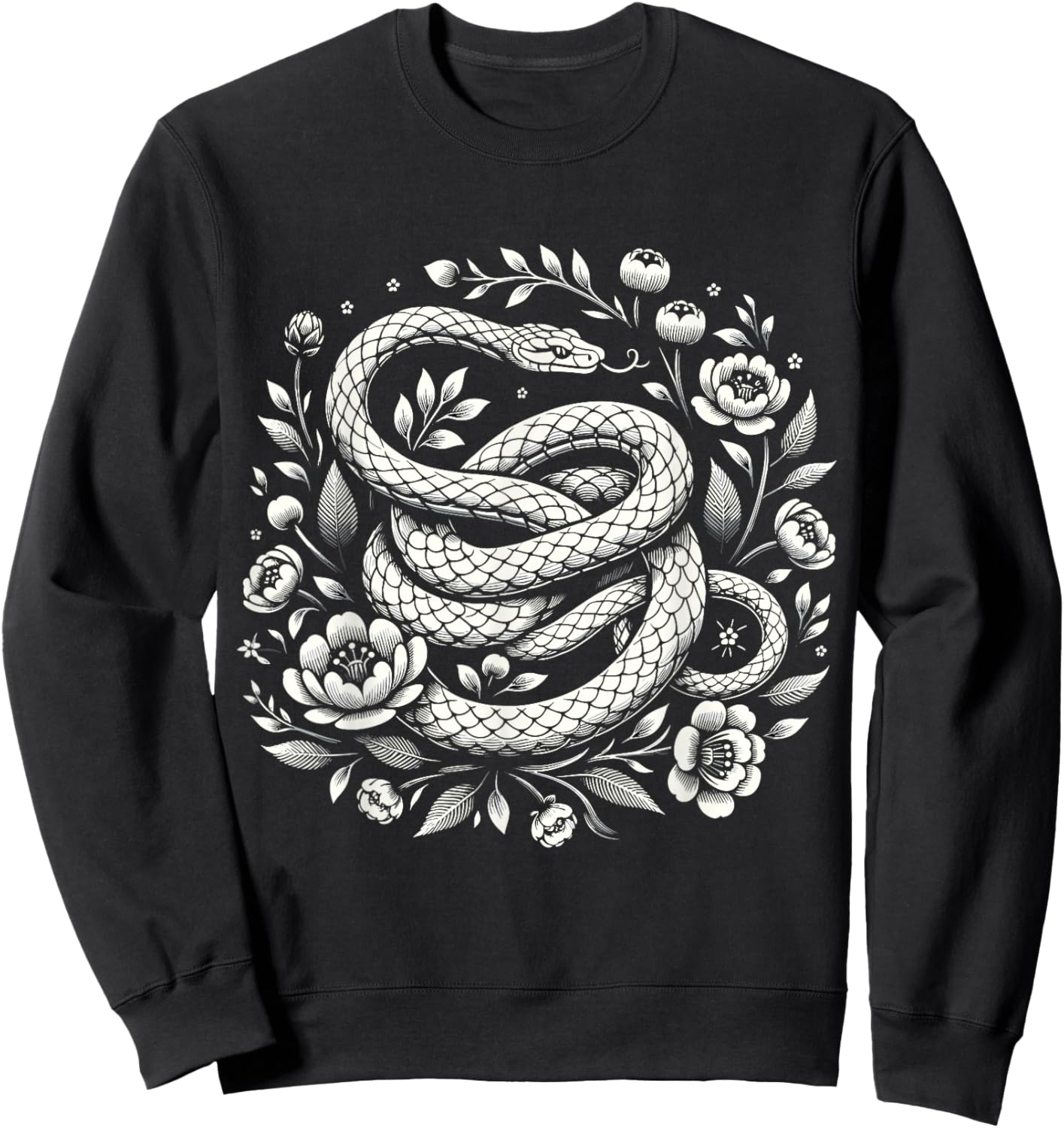 Floral Snake Sweatshirt - Sweatshirt | Black