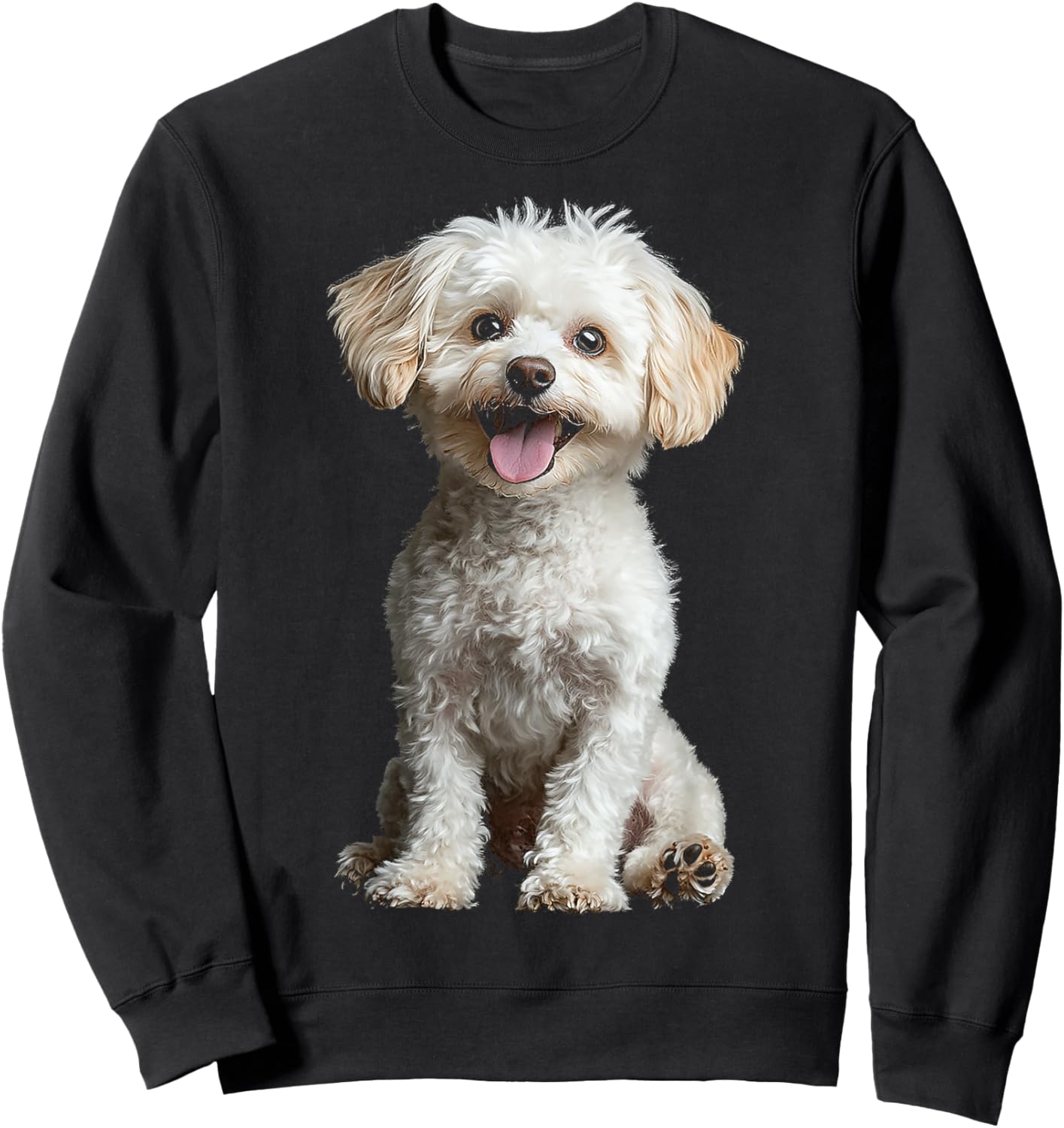 Maltipoo Dog Motif Pet Artwork Maltipoo Sweatshirt - Sweatshirt | Black