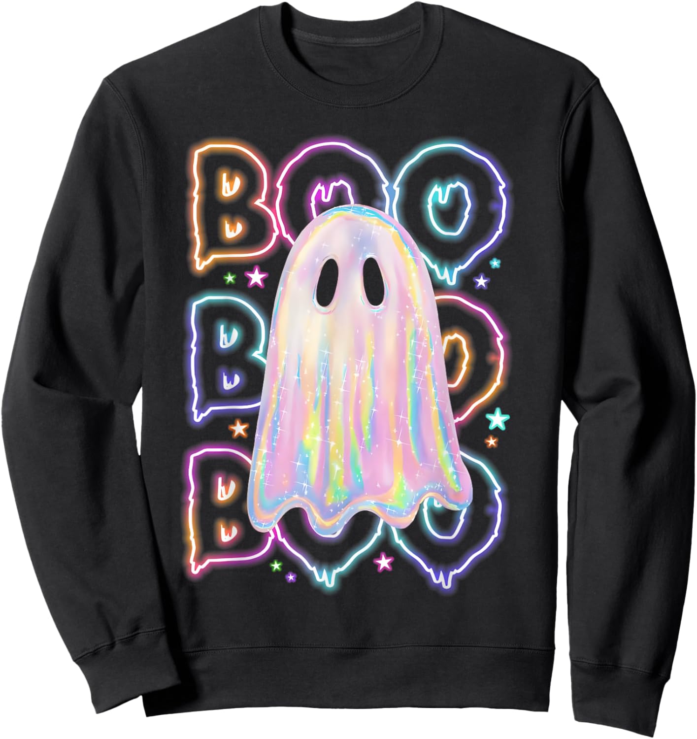 Cute Colorful Boo Ghost Boujee Halloween Costume Kid Toddler Sweatshirt - Sweatshirt | Black