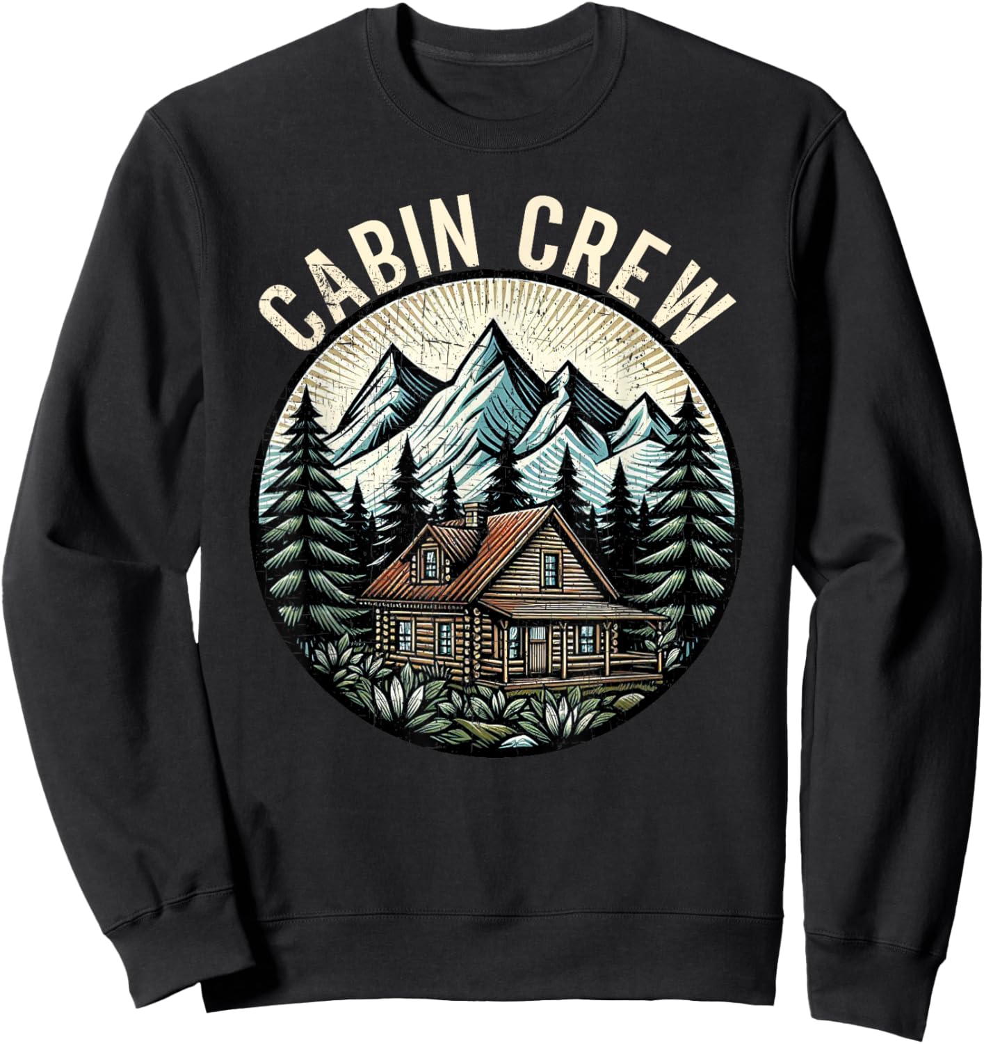 Cabin Crew Cabin Family Vacation Outdoor Nature Sweatshirt - Sweatshirt | Black