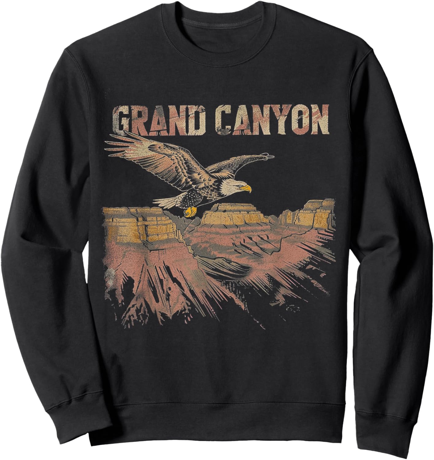 Grand Canyon - US National Park Vintage Men Women Kids Retro Sweatshirt - Sweatshirt | Black