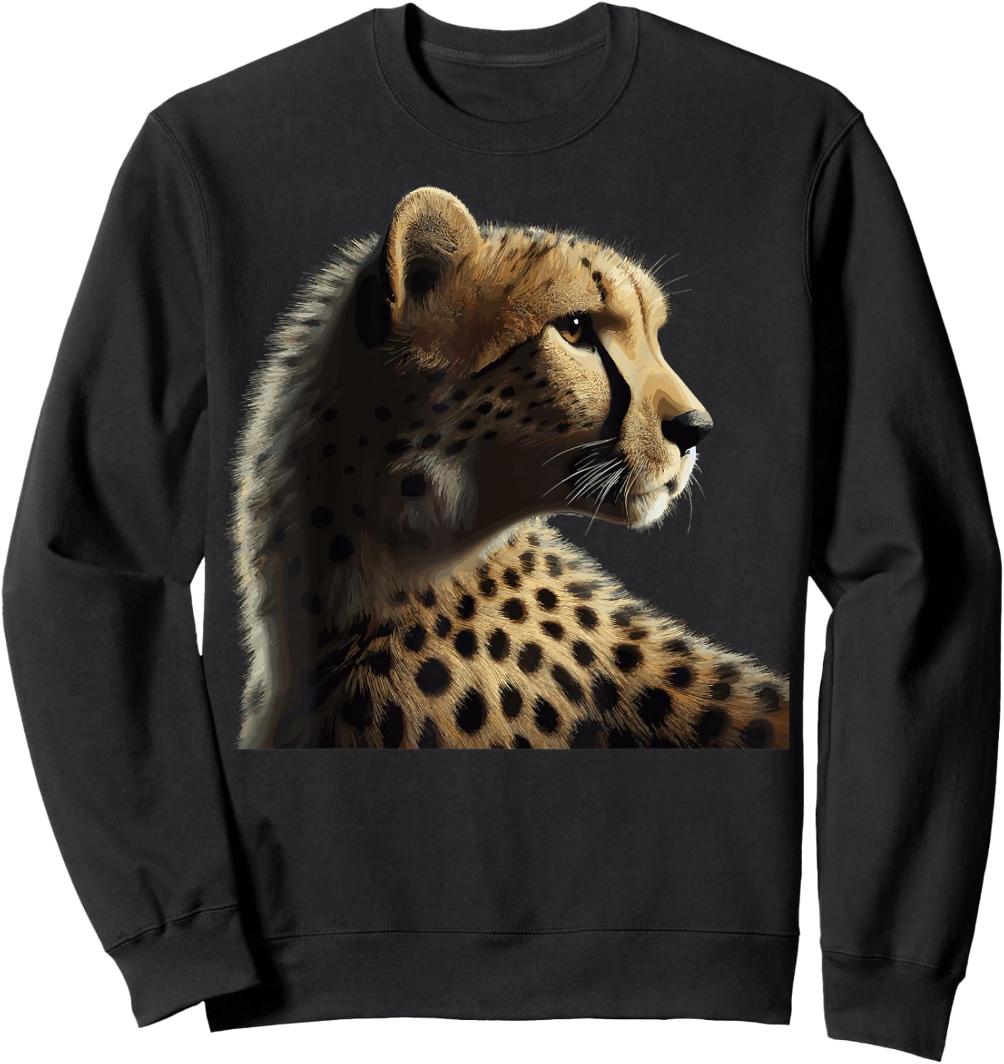 Leopard Cheetah Tiger Leopard Face Lion Cat Men Women Kids Sweatshirt - Sweatshirt | Black