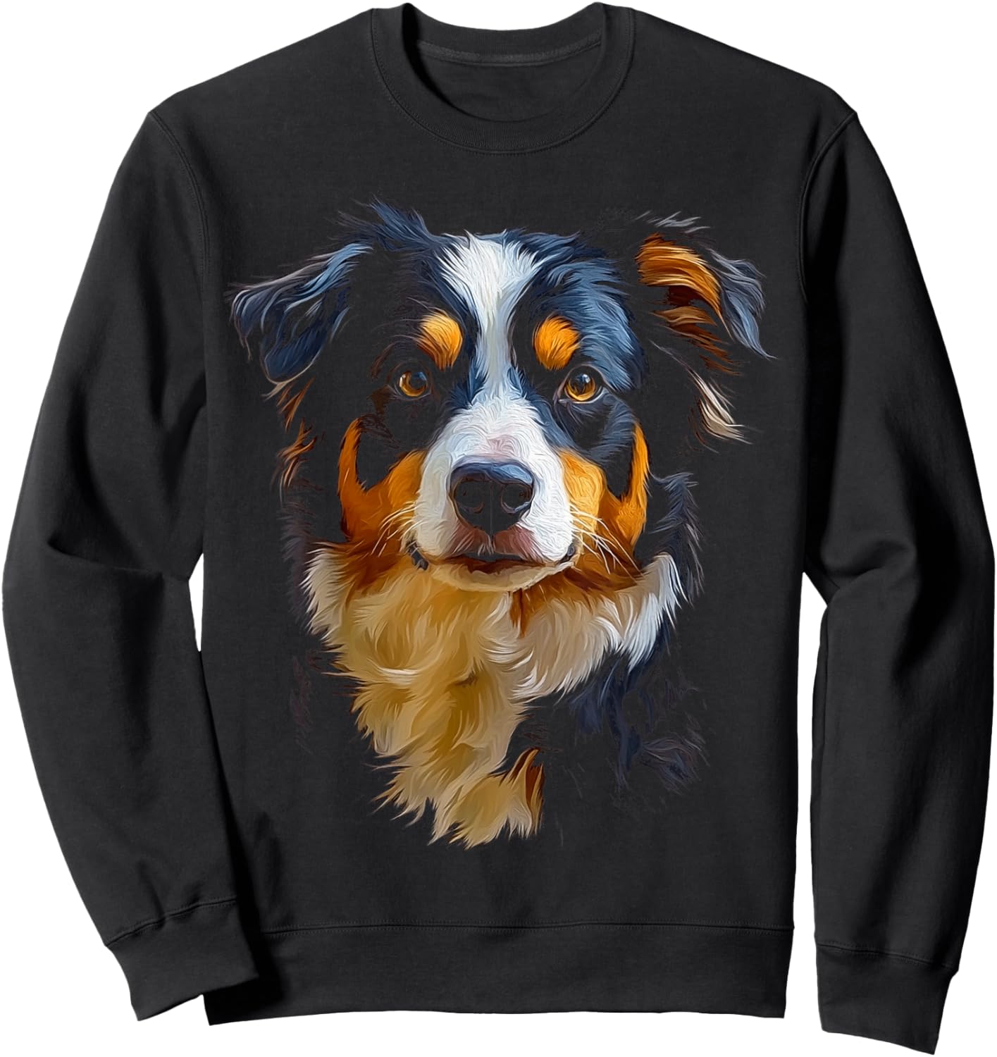 Australian Shepherd Dog Pet Artwork Australian Shepherd Women Kids Sweatshirt - Sweatshirt | Black