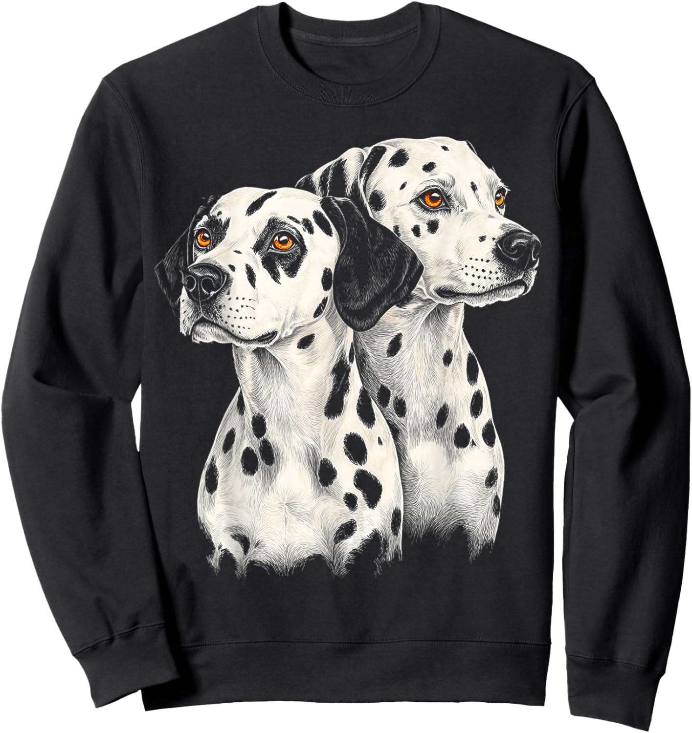 Dalmatian Dog Motif Pet Illustration Dalmatian Sweatshirt - Sweatshirt | Black