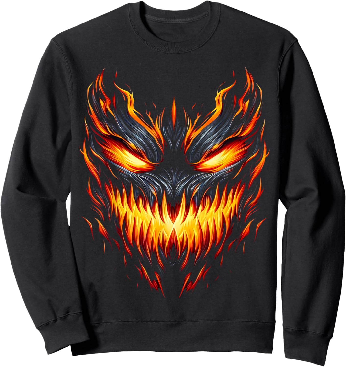 Jack o Lantern Scary Pumpkin Halloween Men Boys Kids Sweatshirt - Sweatshirt | Black