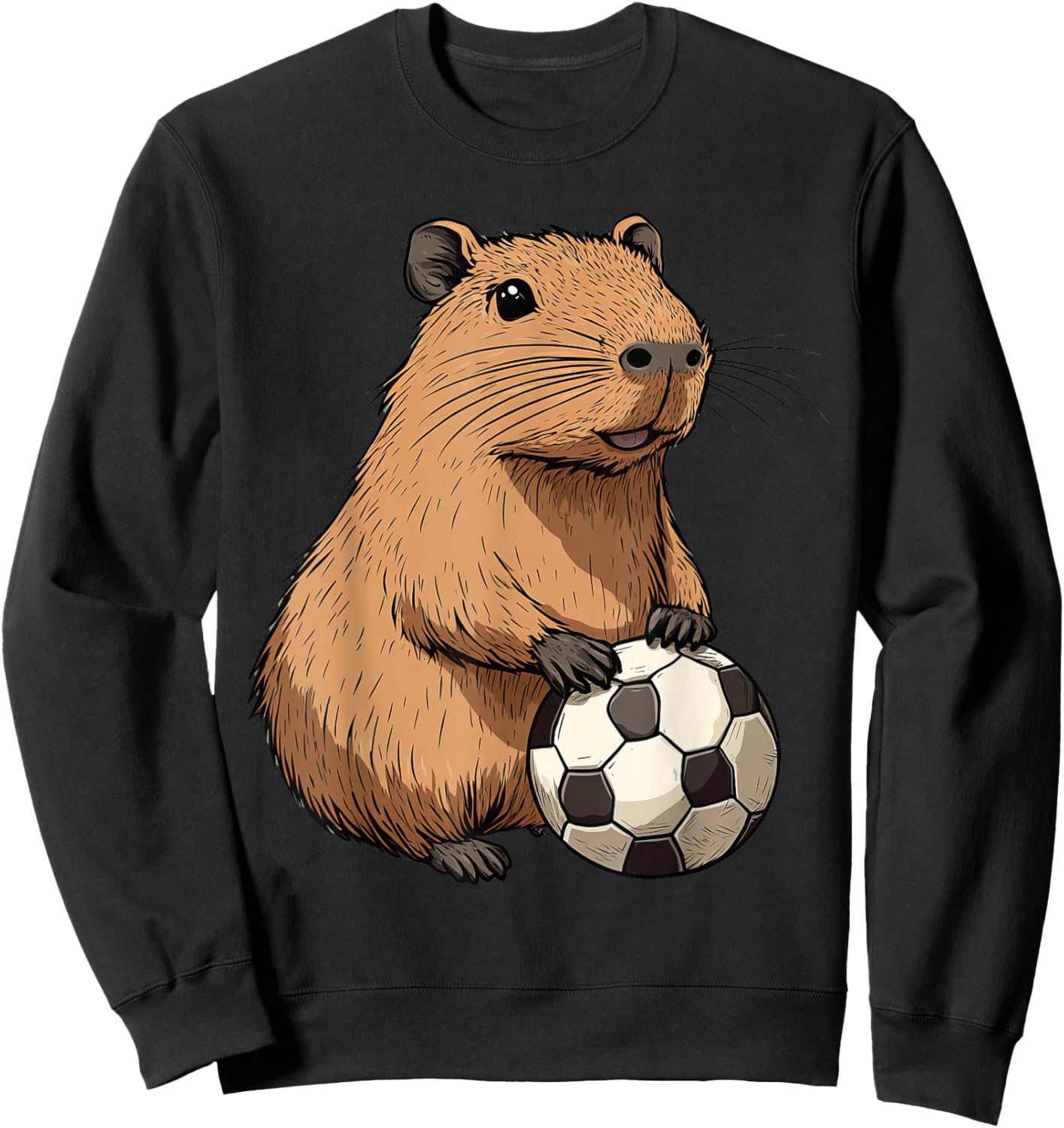 Funny Capybara Soccer Sweatshirt - Sweatshirt | Black