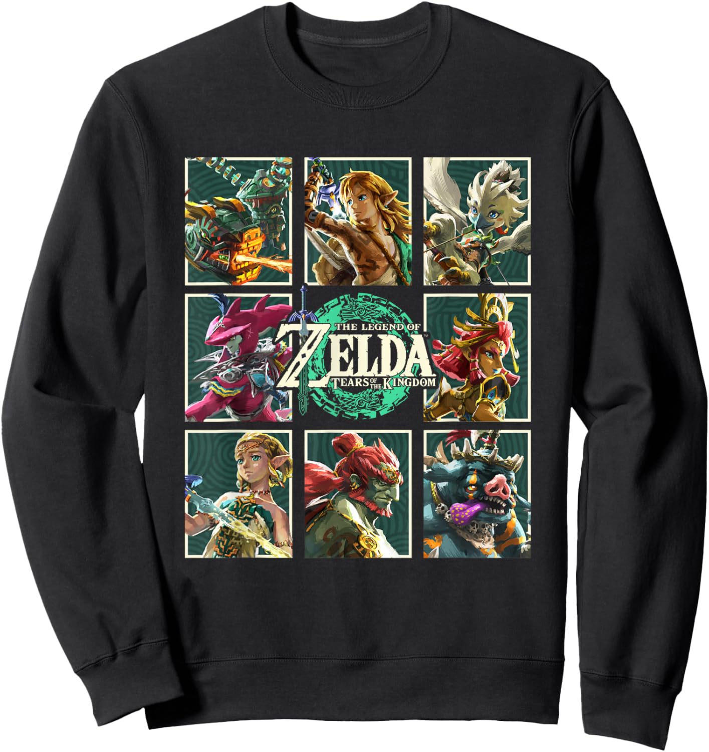 The Legend of Zelda Tears of The Kingdom Character Box Up Sweatshirt - Sweatshirt | Black