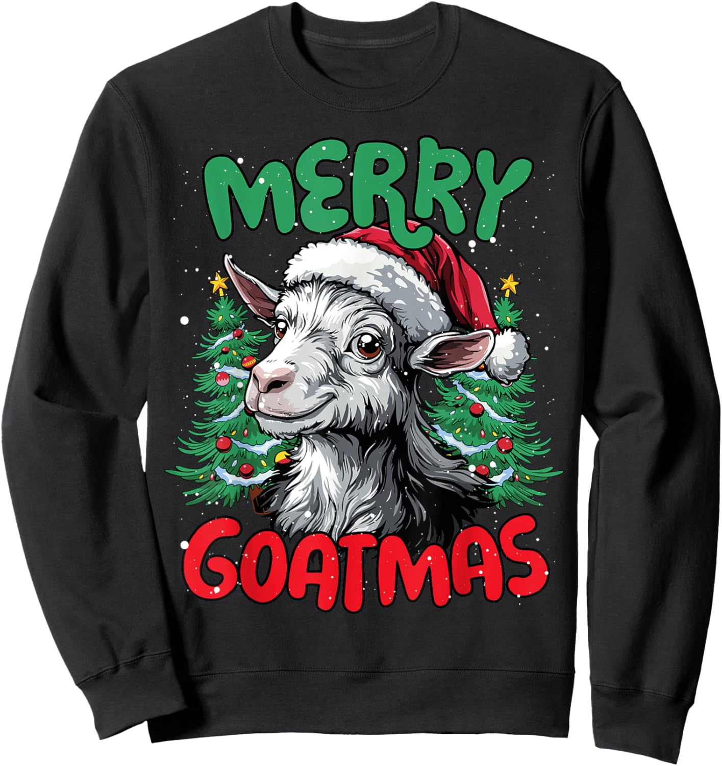 Merry Goatmas Funny Christmas Duck Lover Sweatshirt - Sweatshirt | Black