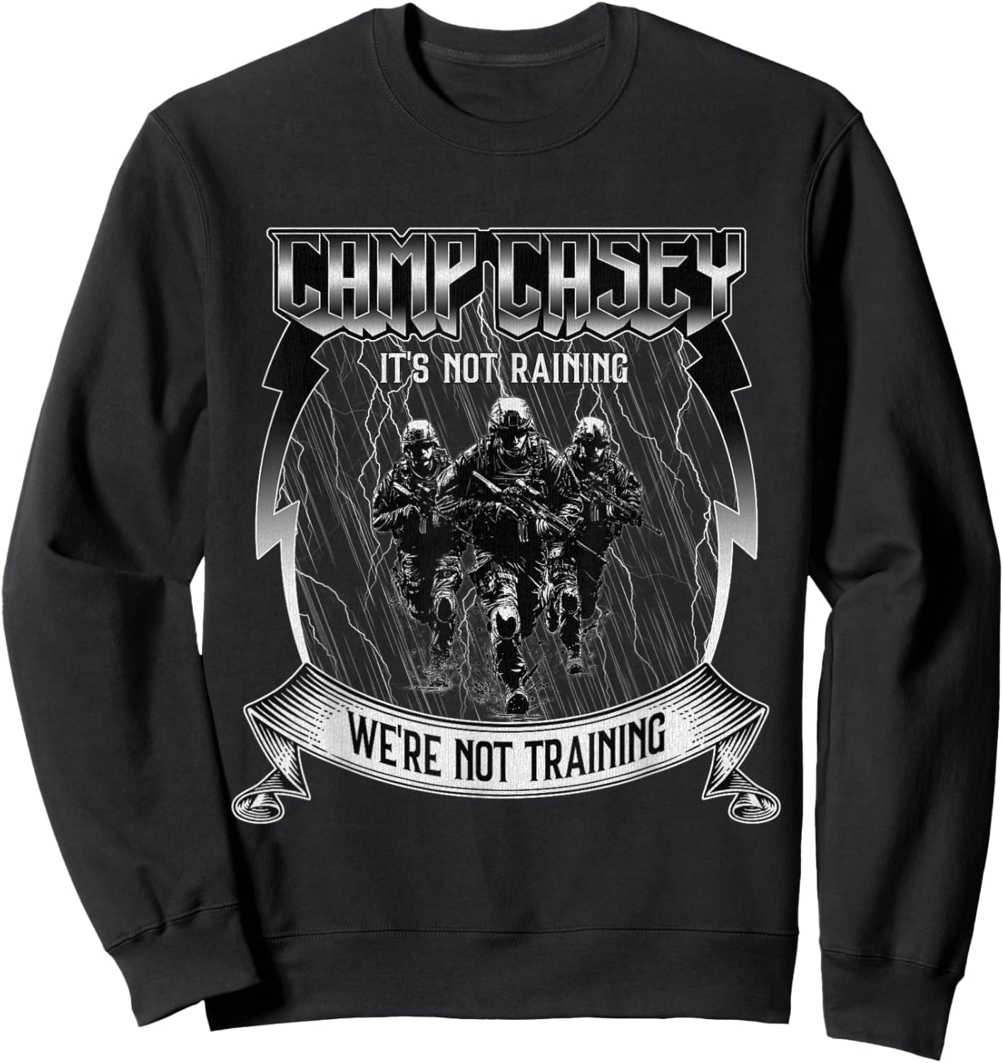 Camp Casey South Korea Warrior Training Military Base Sweatshirt - Sweatshirt | Black