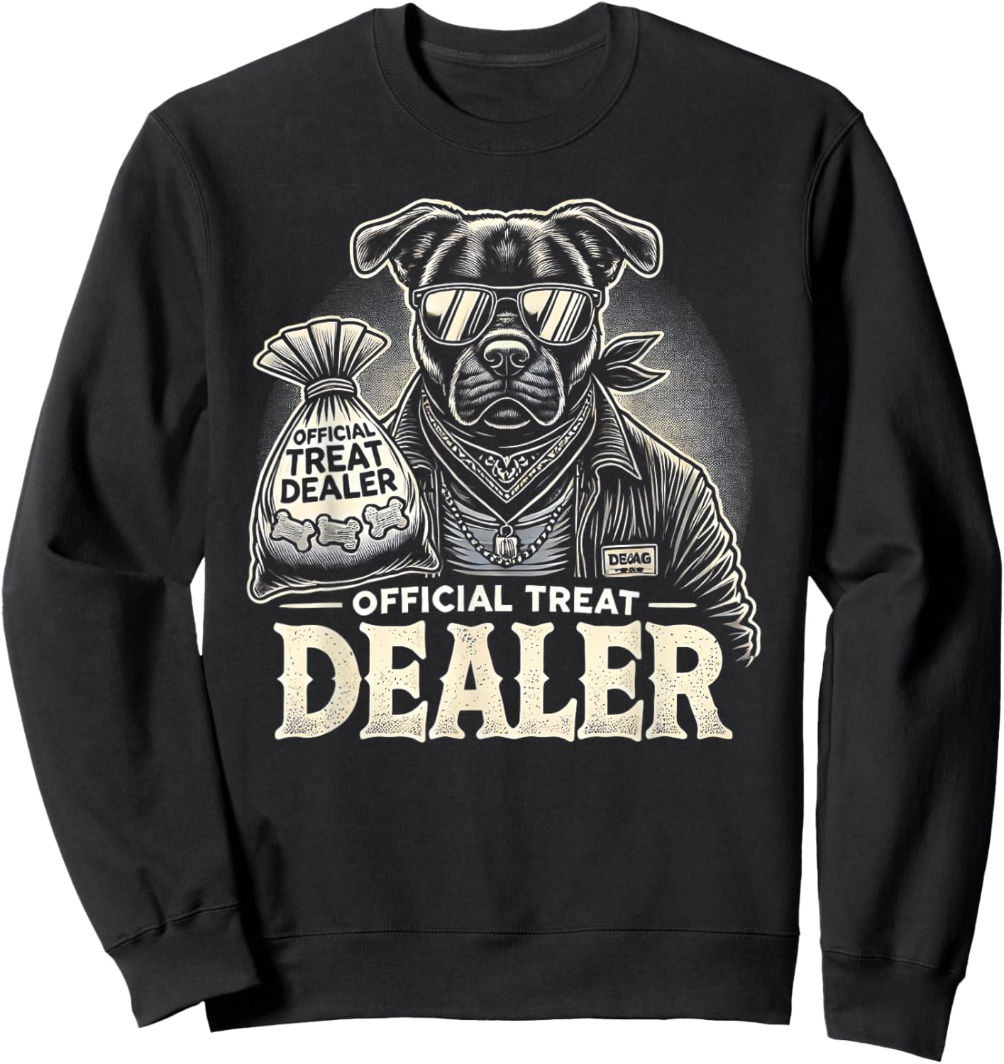 Dog Lover Official Treat Dealer Funny Pet Design Sweatshirt - Sweatshirt | Black