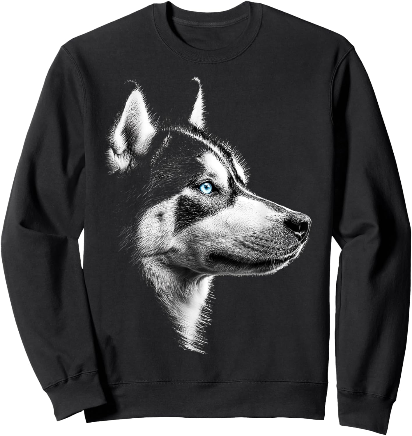 Siberian Husky Dog Motif Pet Artwork Siberian Husky Men Women Kids Sweatshirt - Sweatshirt | Black