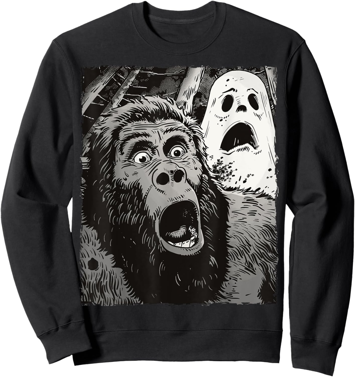 Funny Bigfoot Sasquatch Halloween Sweatshirt - Sweatshirt | Black