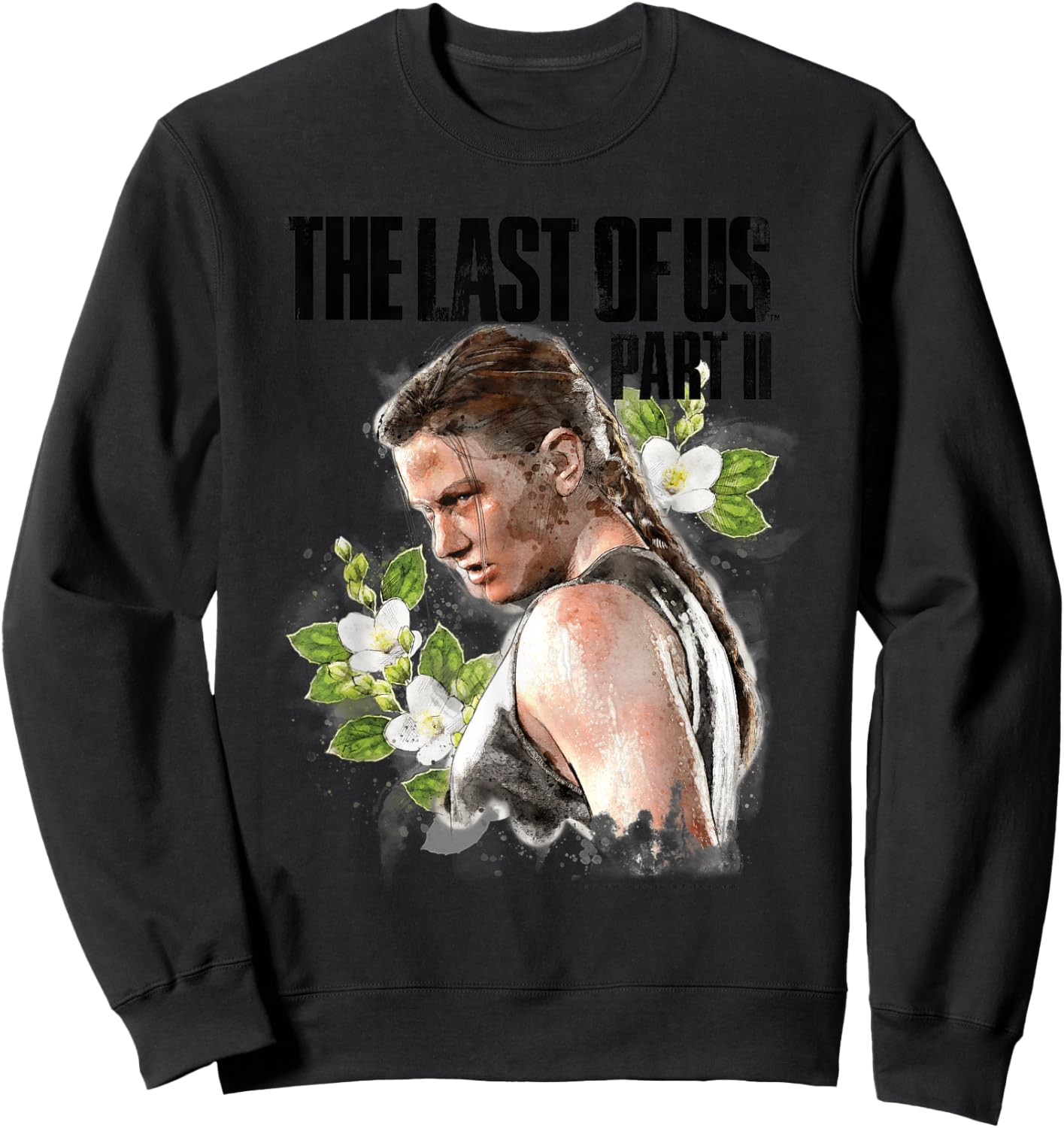 The Last of Us Abby Surrounded by Flowers Sweatshirt - Sweatshirt | Black