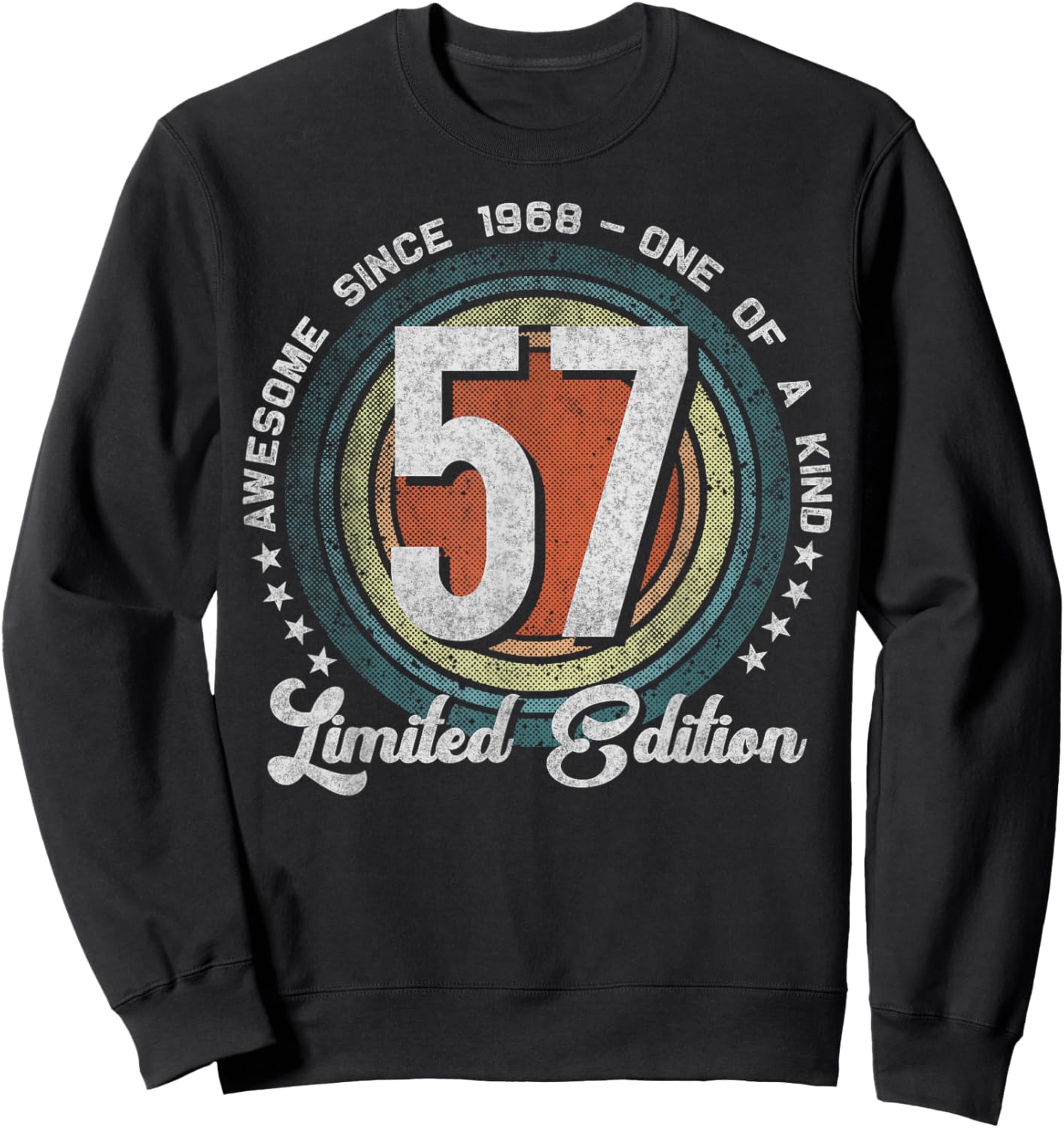 57 Year Old Gifts Vintage 1968 Limited Edition 57th Birthday Sweatshirt - Sweatshirt | Black