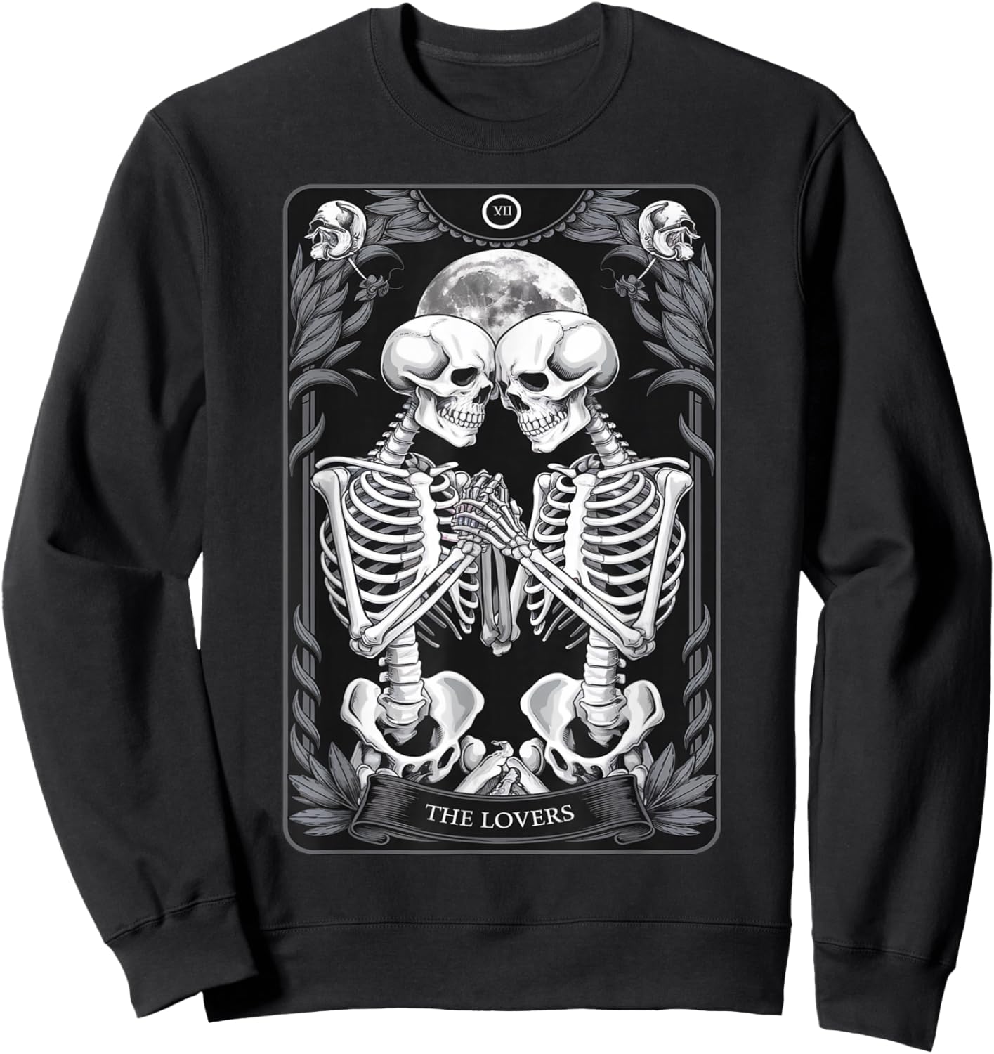 The Lovers Vintage Tarot Card Sweatshirt - Sweatshirt | Black
