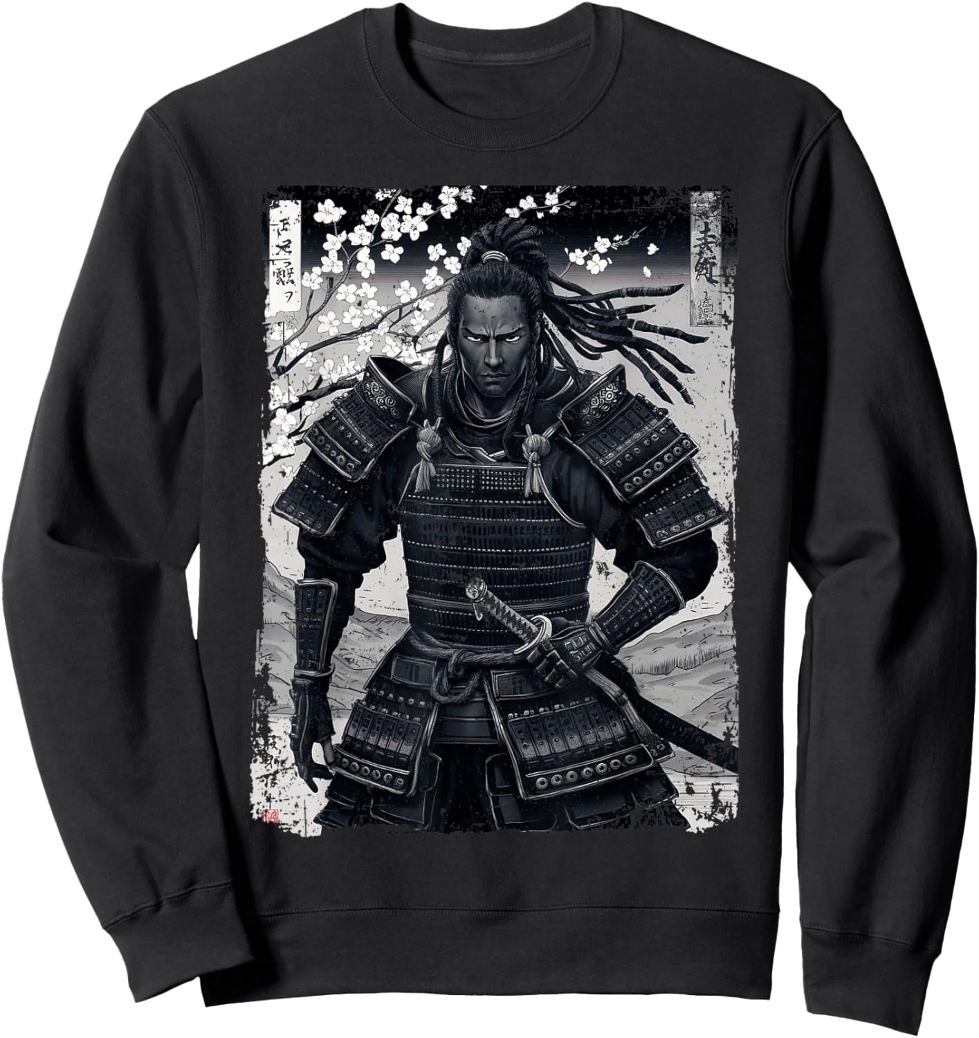 Black Afro African Japanese Style Yasuke Samurai Sweatshirt - Sweatshirt | Black