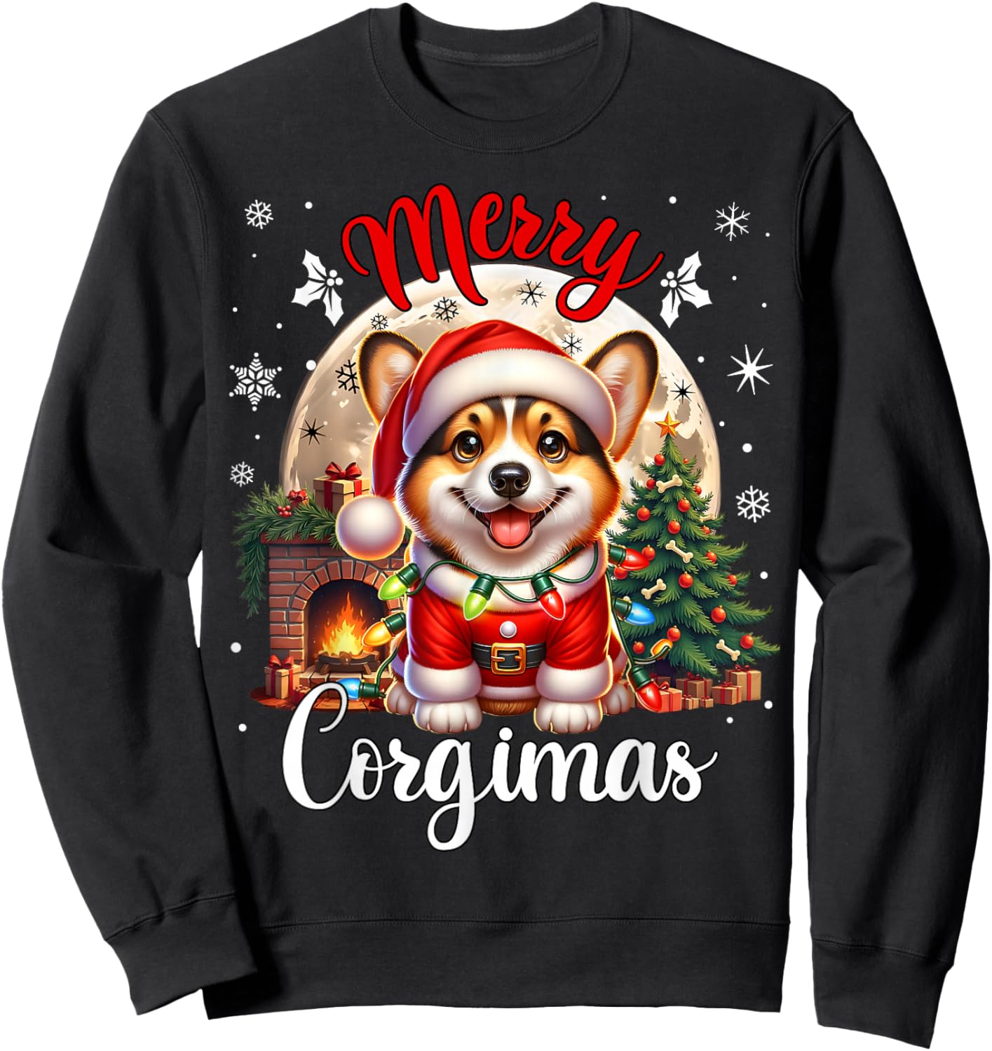 Christmas Costume Corgi Xmas Merry Corgimas Corgi Sweatshirt - Sweatshirt | Black