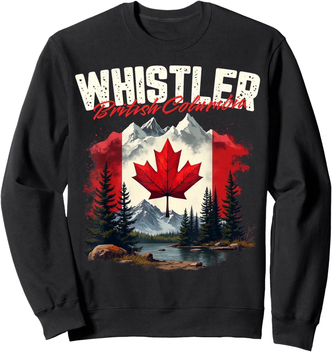 Whistler British Columbia Canada Vacation Travel Souvenir Sweatshirt - Sweatshirt | Black