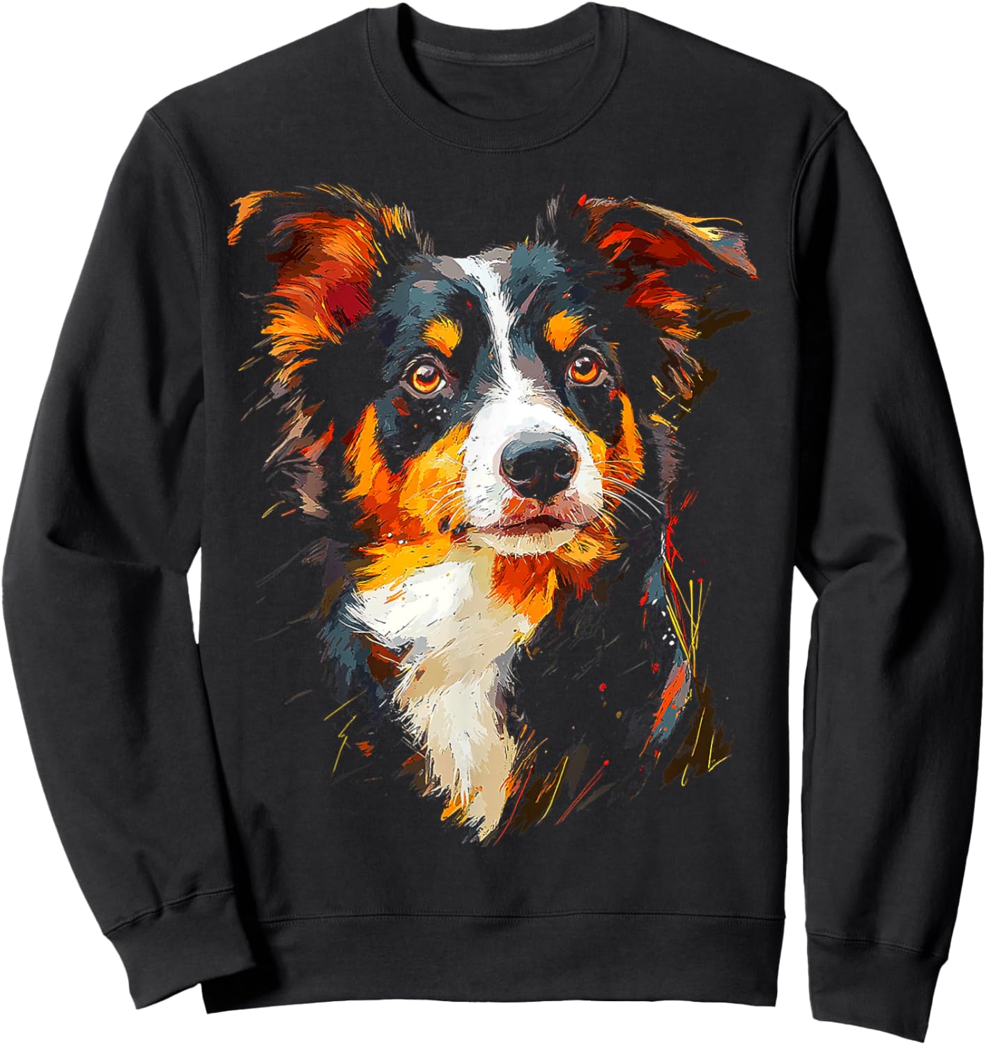 Australian Shepherd Dog Motif Pet Australian Shepherd Men Women Kids Sweatshirt - Sweatshirt | Black