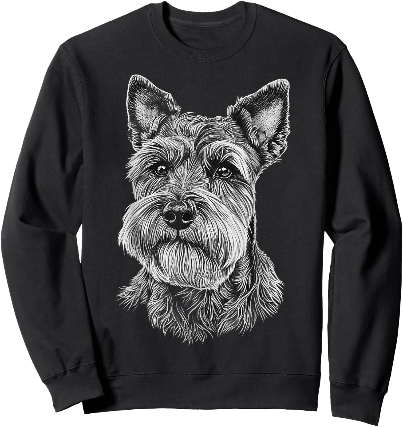 Miniature Schnauzer Dog Motif Pet Miniature Schnauzer Men Women Kids Sweatshirt - Sweatshirt | Black