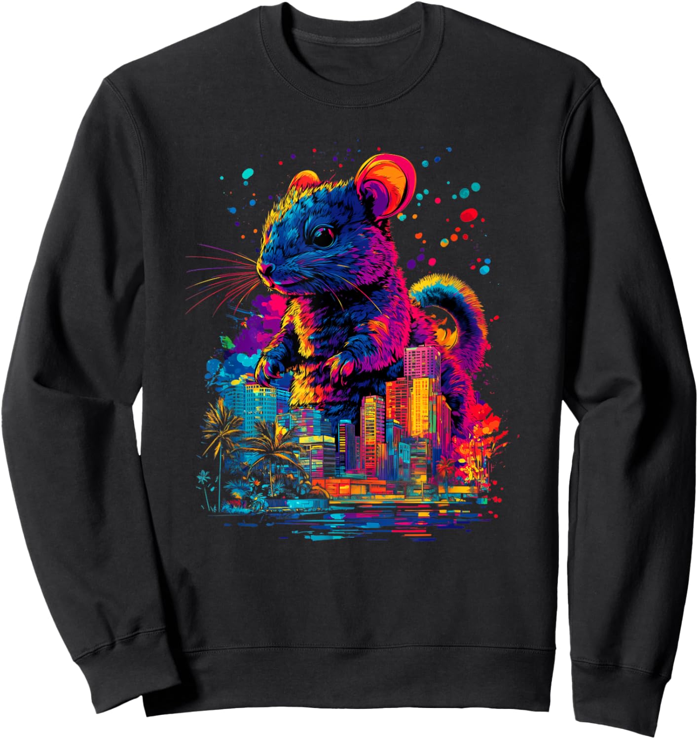 Colorful Chinchilla, Funny Chinchilla, Chinzilla Sweatshirt - Sweatshirt | Black