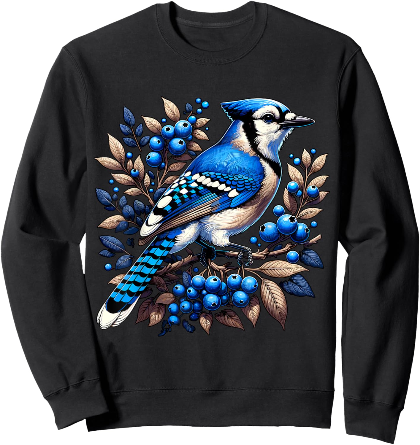 Blue Jay Bird Sweatshirt - Sweatshirt | Black