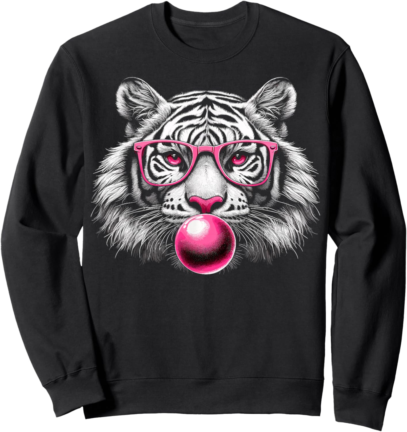 Tiger Face Wild Animal Cute Tiger Sweatshirt - Sweatshirt | Black