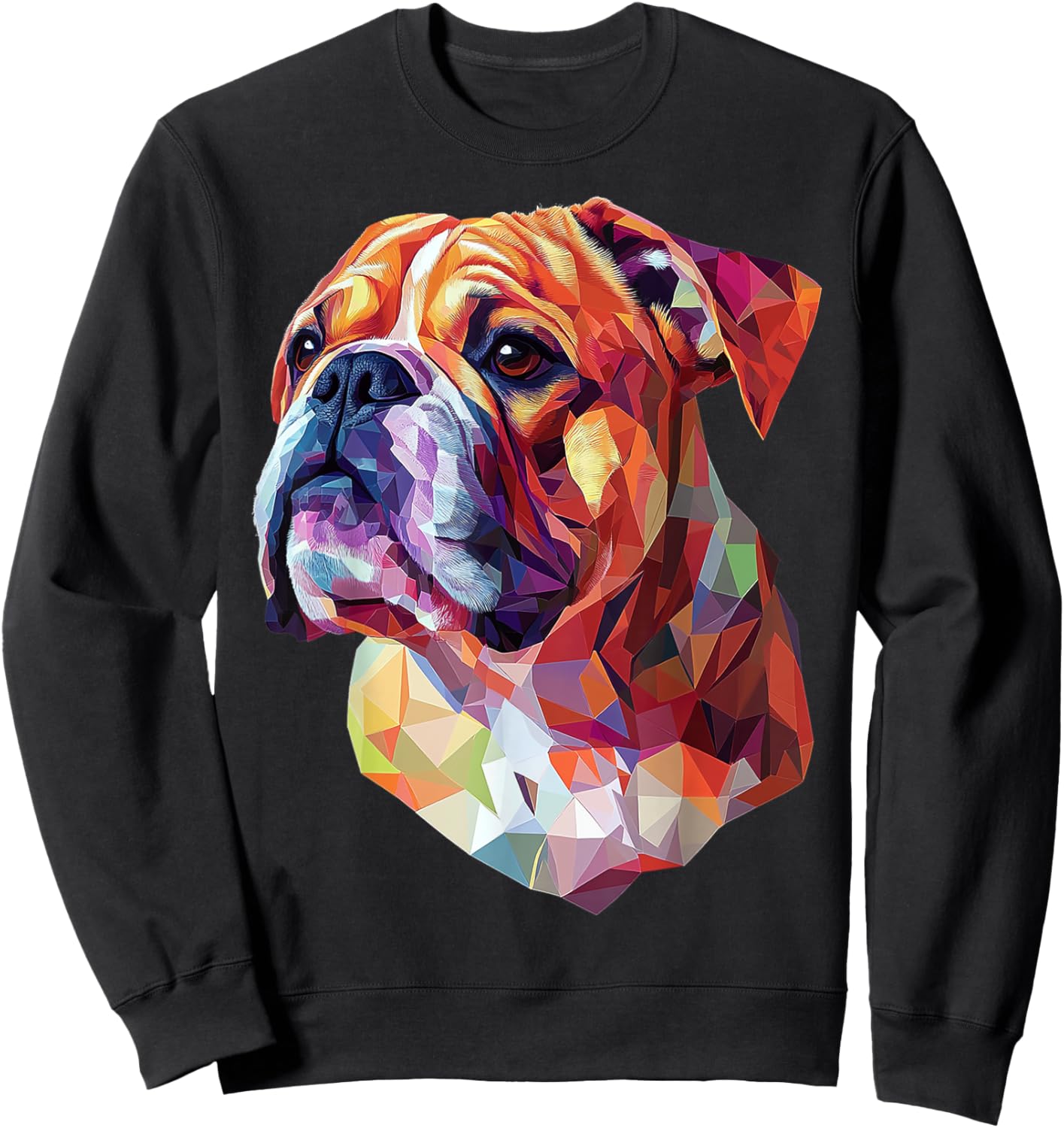 Bulldog Dog Graphic Pet Artwork Bulldog Sweatshirt - Sweatshirt | Black