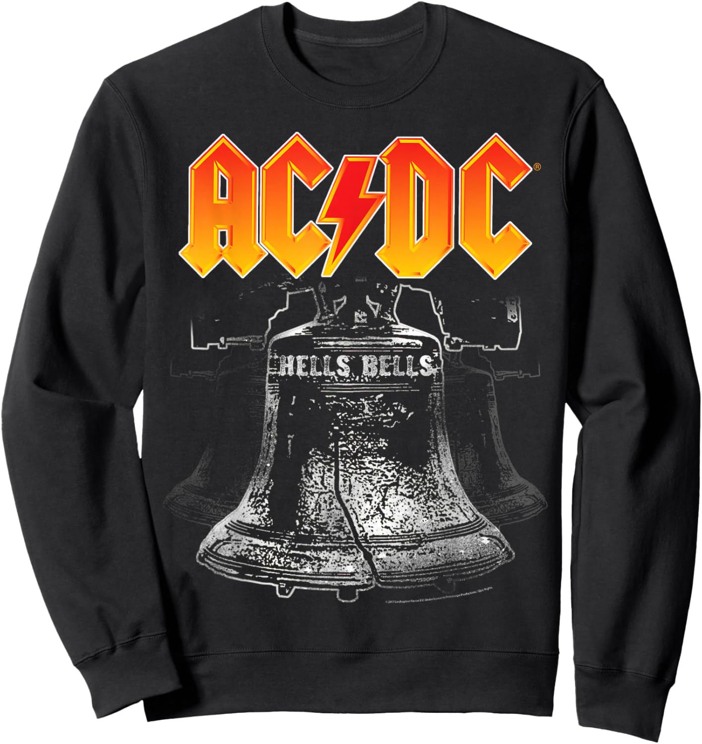 AC/DC Classic Black Cotton - Hells Bells Design, Casual Fit Sweatshirt - Sweatshirt | Black