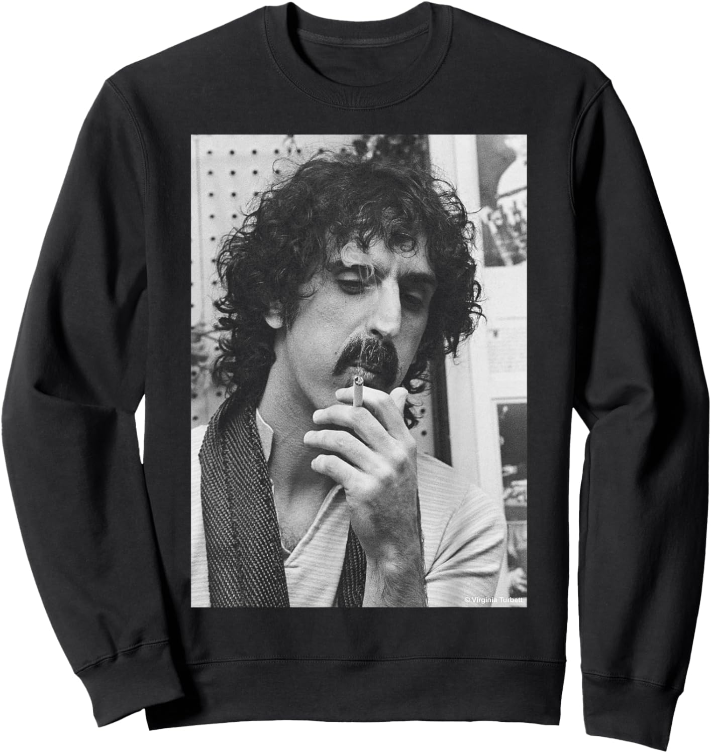 Smoking Frank Zappa by Virgina Turbett Sweatshirt - Sweatshirt | Black