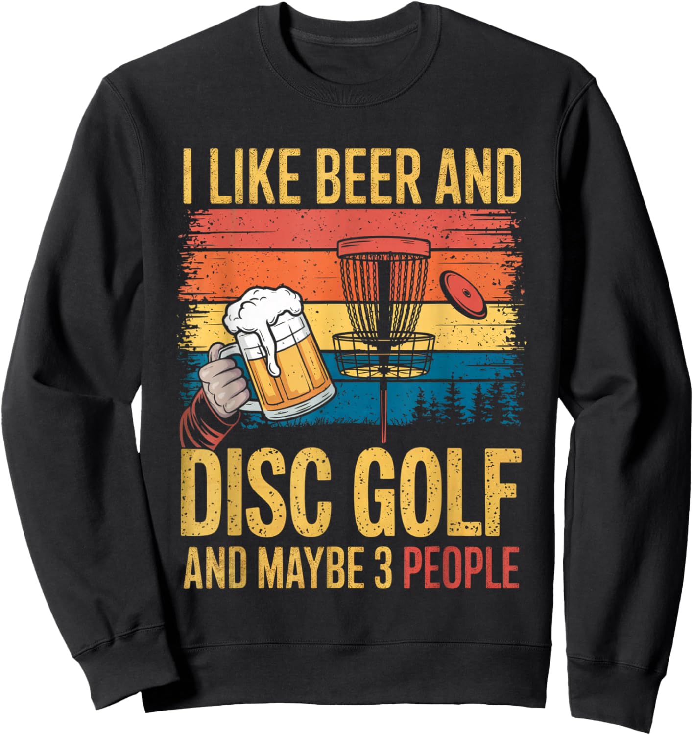 Funny Disc Golf Design Women Disc Golf Player Beer Sweatshirt - Sweatshirt | Black