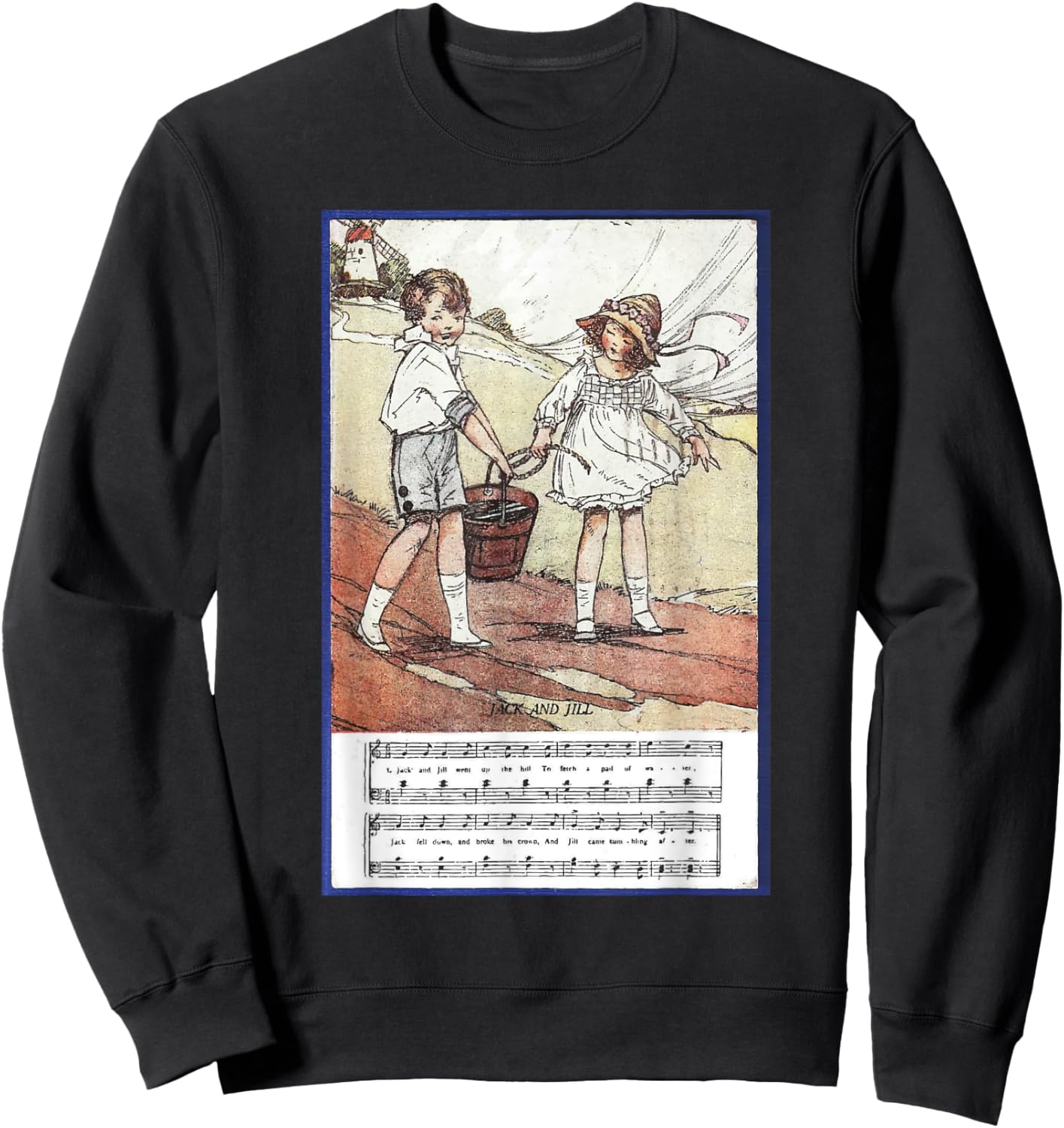 Jack and Jill, Kids Nursery Rytme, Poem Song for Children Sweatshirt - Sweatshirt | Black