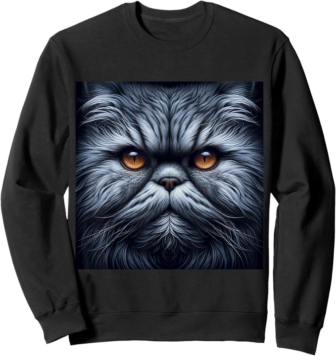 Persian Cat Shirt Cat Face Cute Cat Lover Cat Mom Dad Sweatshirt - Sweatshirt | Black