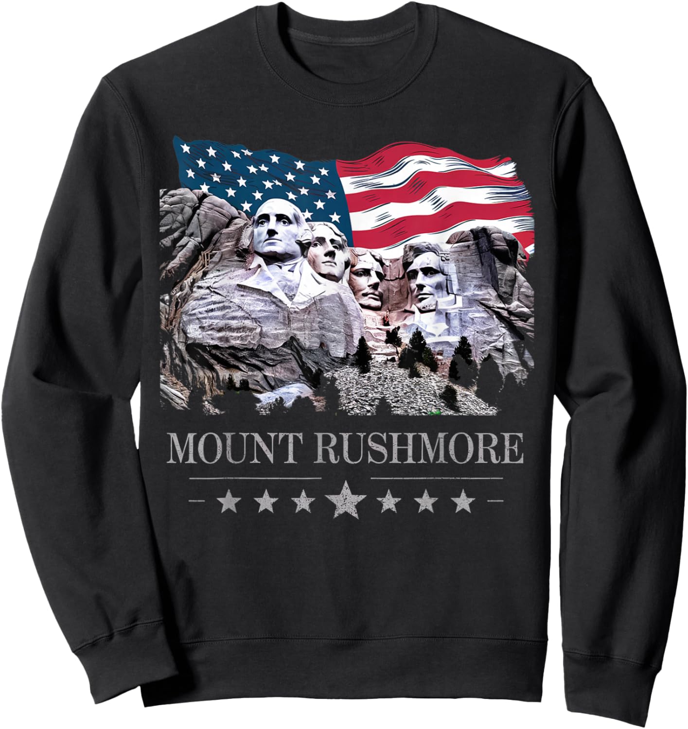 Mount Mt Rushmore South Dakota Souvenir USA Adventure Lover Sweatshirt - Sweatshirt | Black