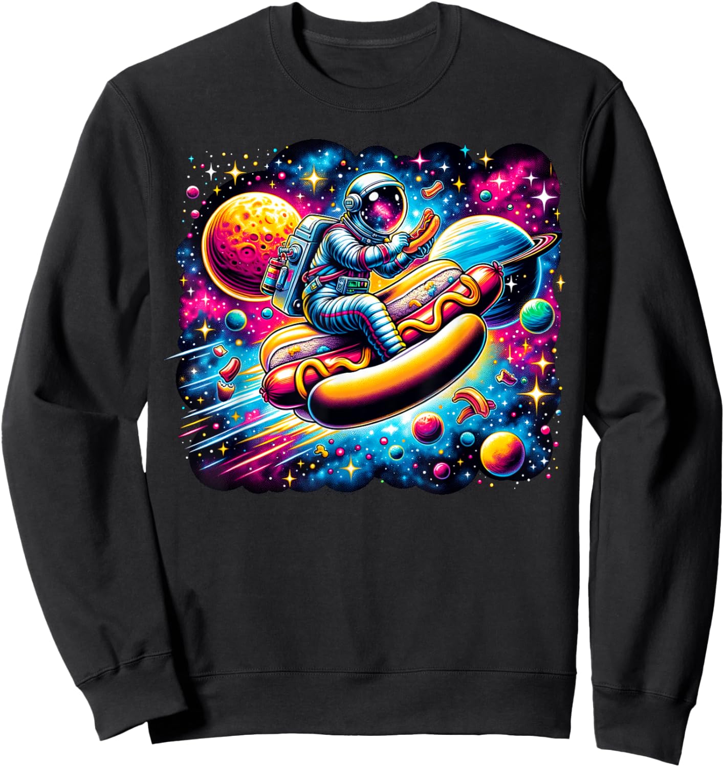 Hot Dog snack foodie eating delicious Hot Dog Men Women Kids Sweatshirt - Sweatshirt | Black