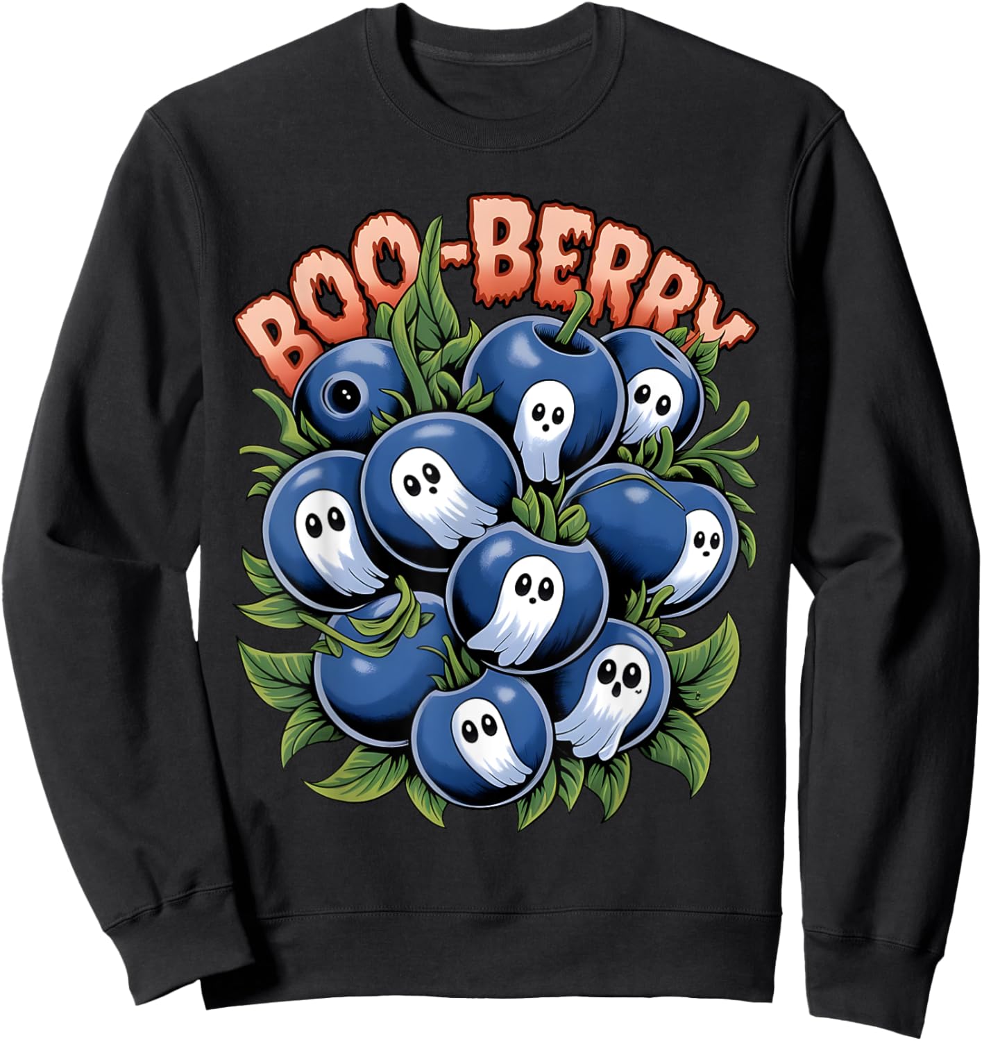Boo Berry Blueberry Halloween Funny Ghost Costume Boys Girls Sweatshirt - Sweatshirt | Black