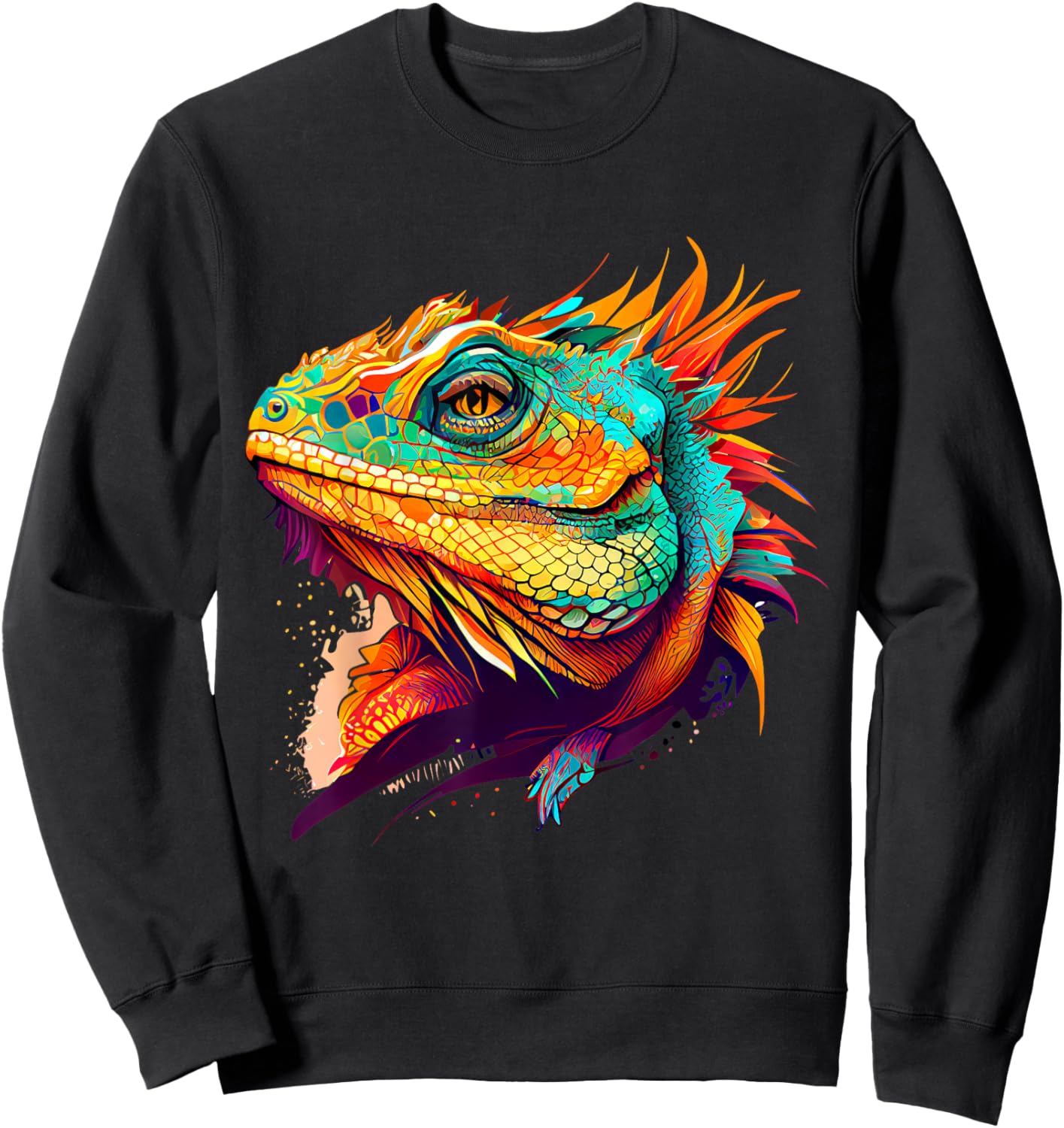 Vibrant Iguana Sweatshirt - Sweatshirt | Black