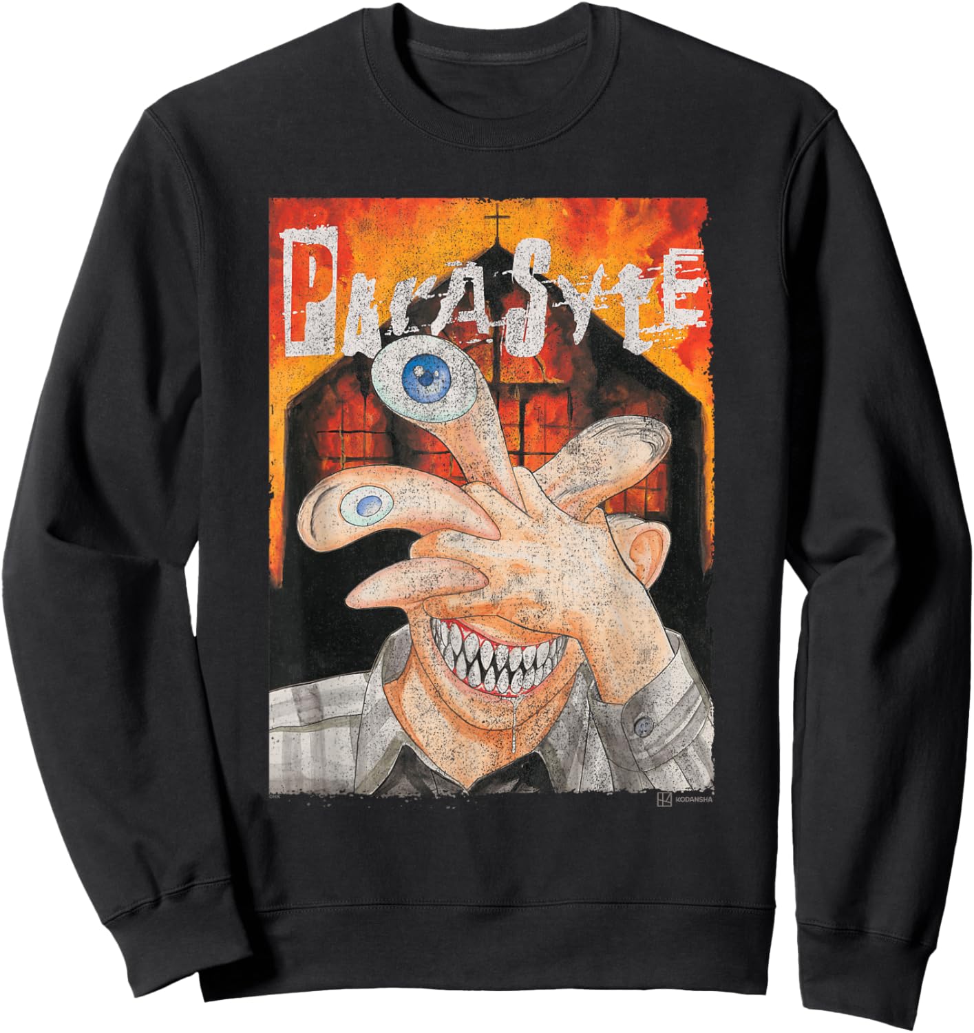 Parasyte Migi Face Transform Church Flame Sweatshirt - Sweatshirt | Black