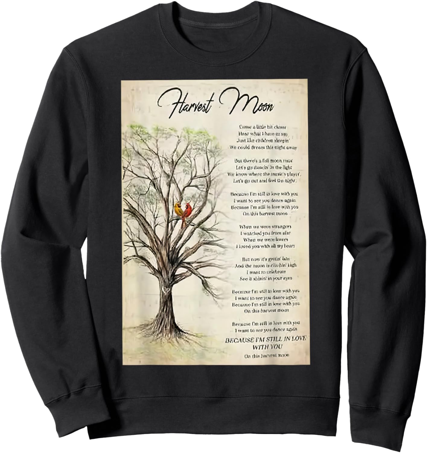 Harvest Moon Lyrics Poster Sweatshirt - Sweatshirt | Black