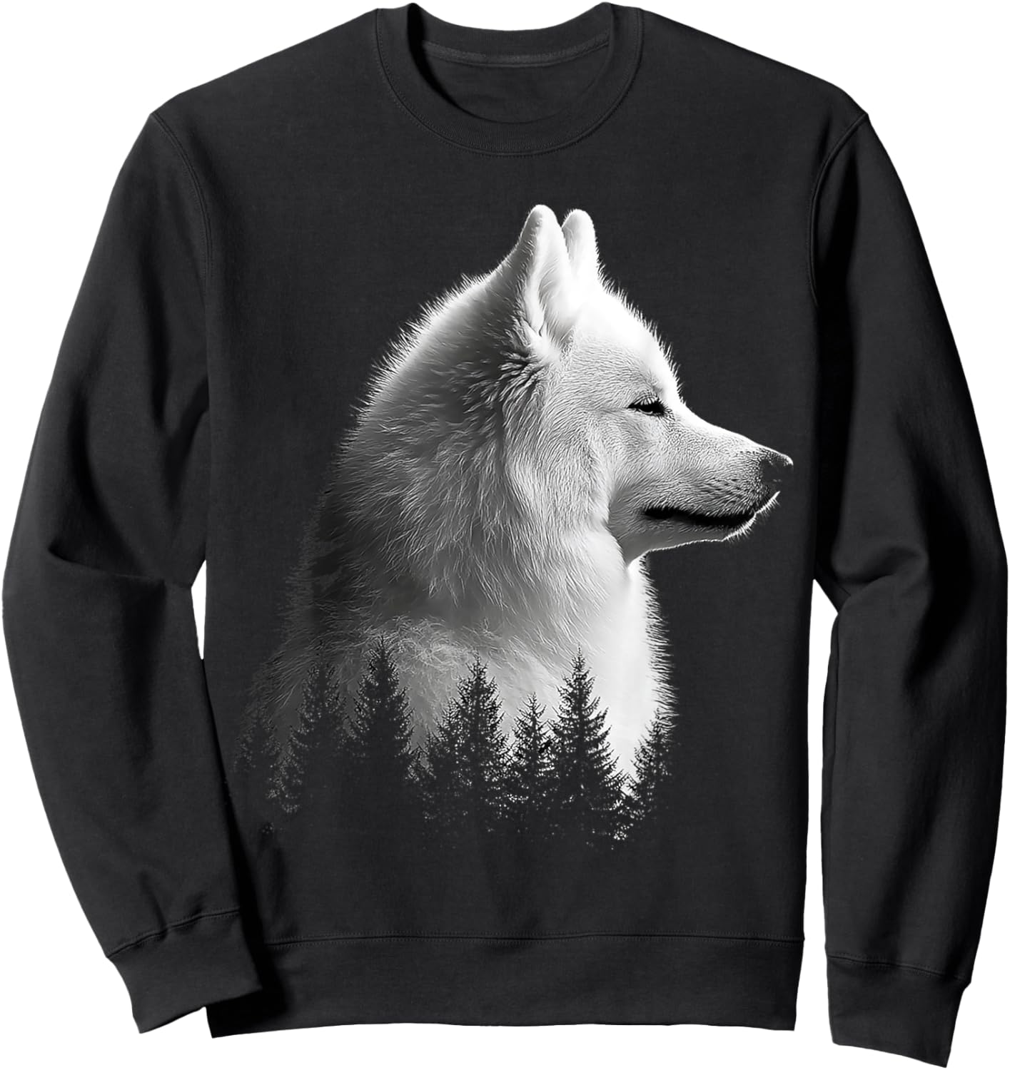 Samoyed Dog Graphic Pet Illustration Samoyed Men Women Kids Sweatshirt - Sweatshirt | Black