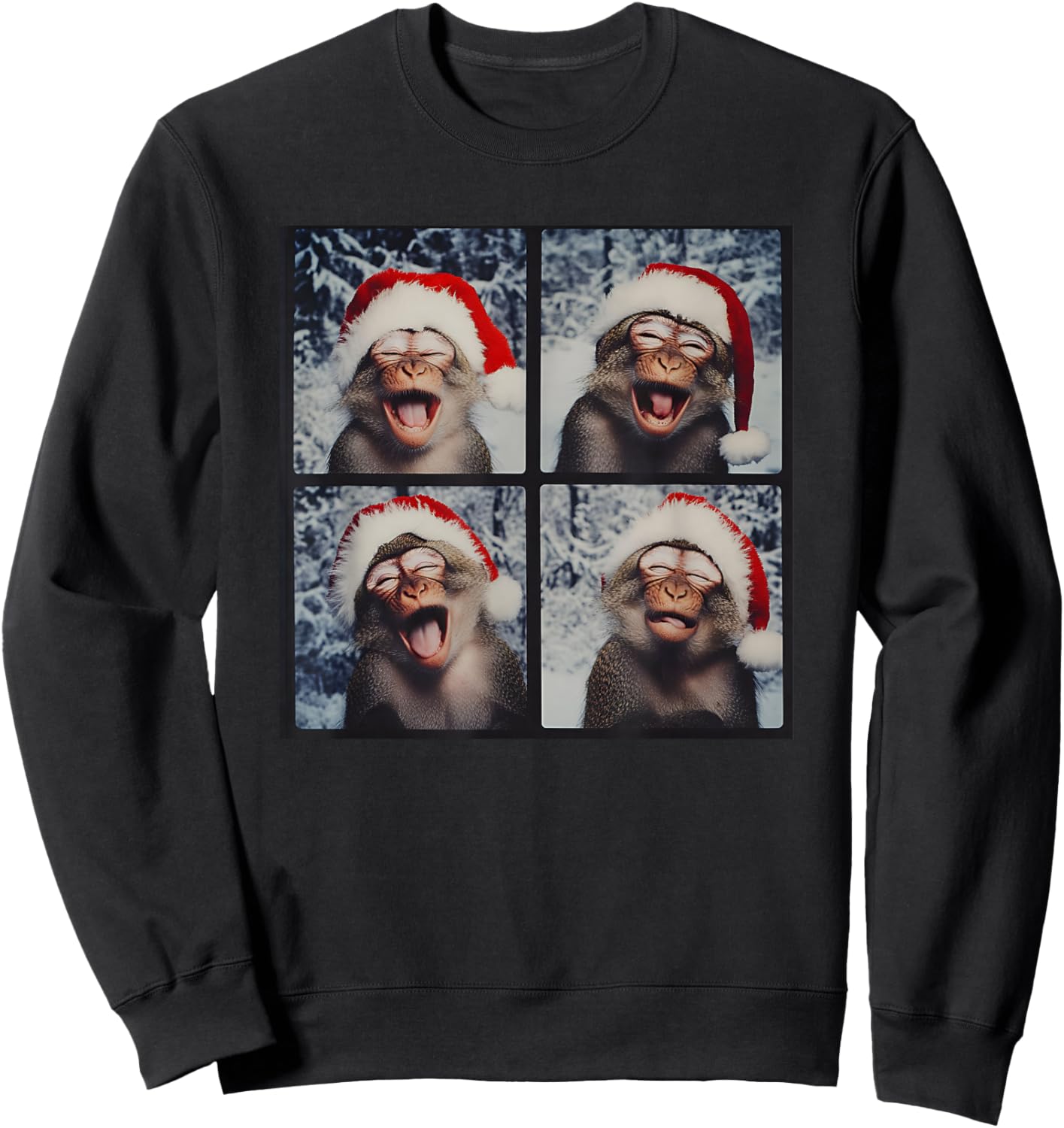 Christmas Chimp Men Kids Women Funny Monkey Sweatshirt - Sweatshirt | Black