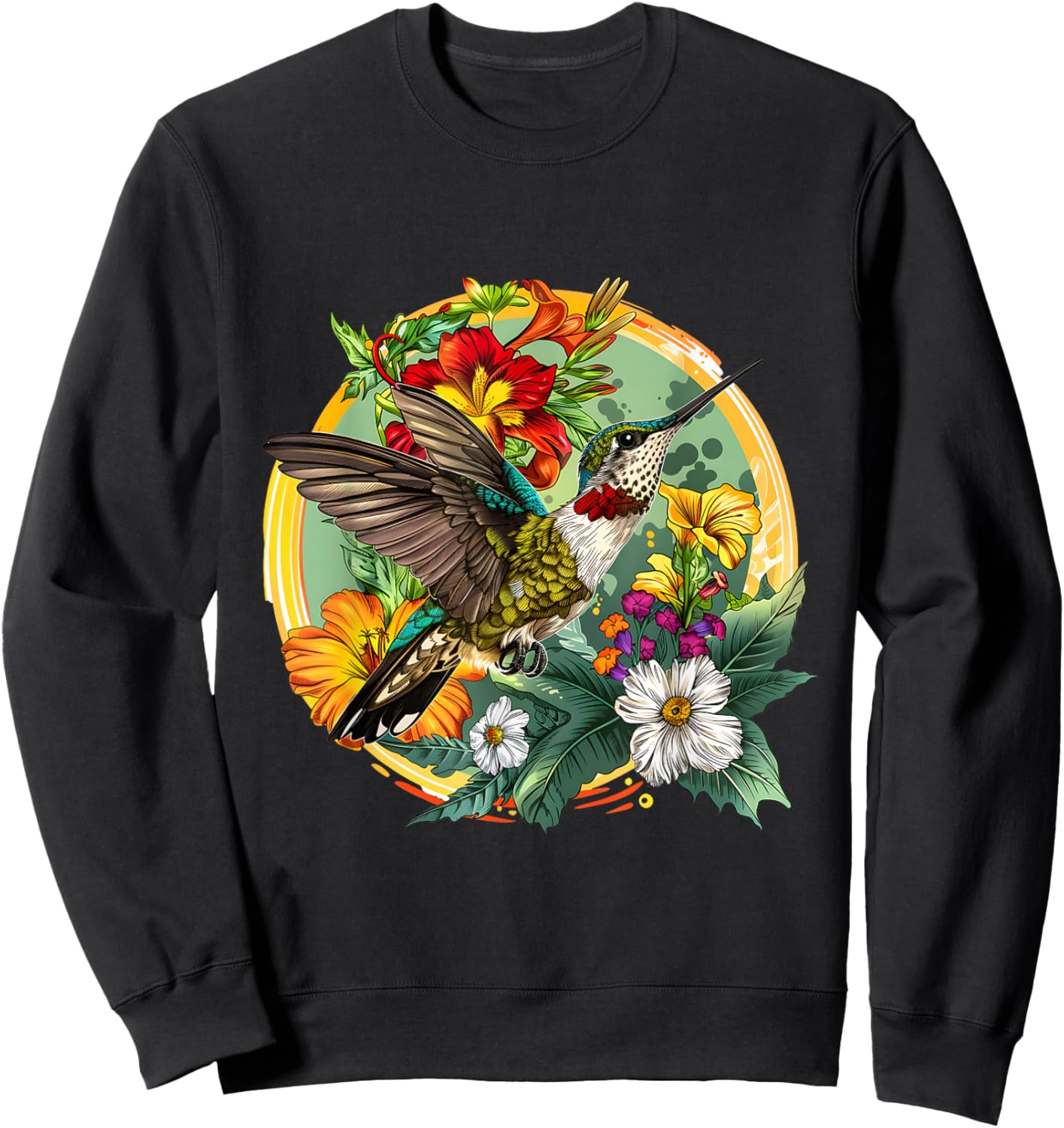 Bird and Blossoms: A Tribute to National Bird Day Sweatshirt - Sweatshirt | Black