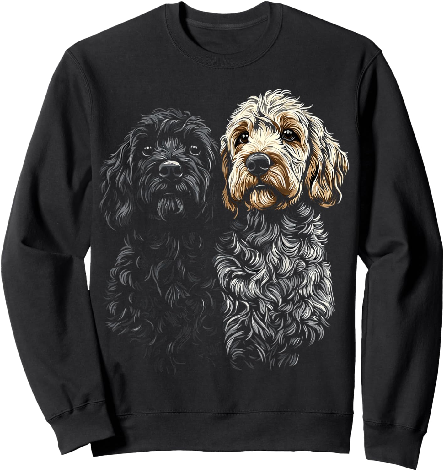 Labradoodle Dog Motif Pet Art Labradoodle Men Women Kids Sweatshirt - Sweatshirt | Black